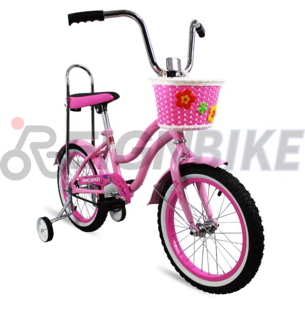 16" Girl Kids Lowrider Bike with Training Wheels Banana Seat Fenders with Coaster Brake Gift Bicycle