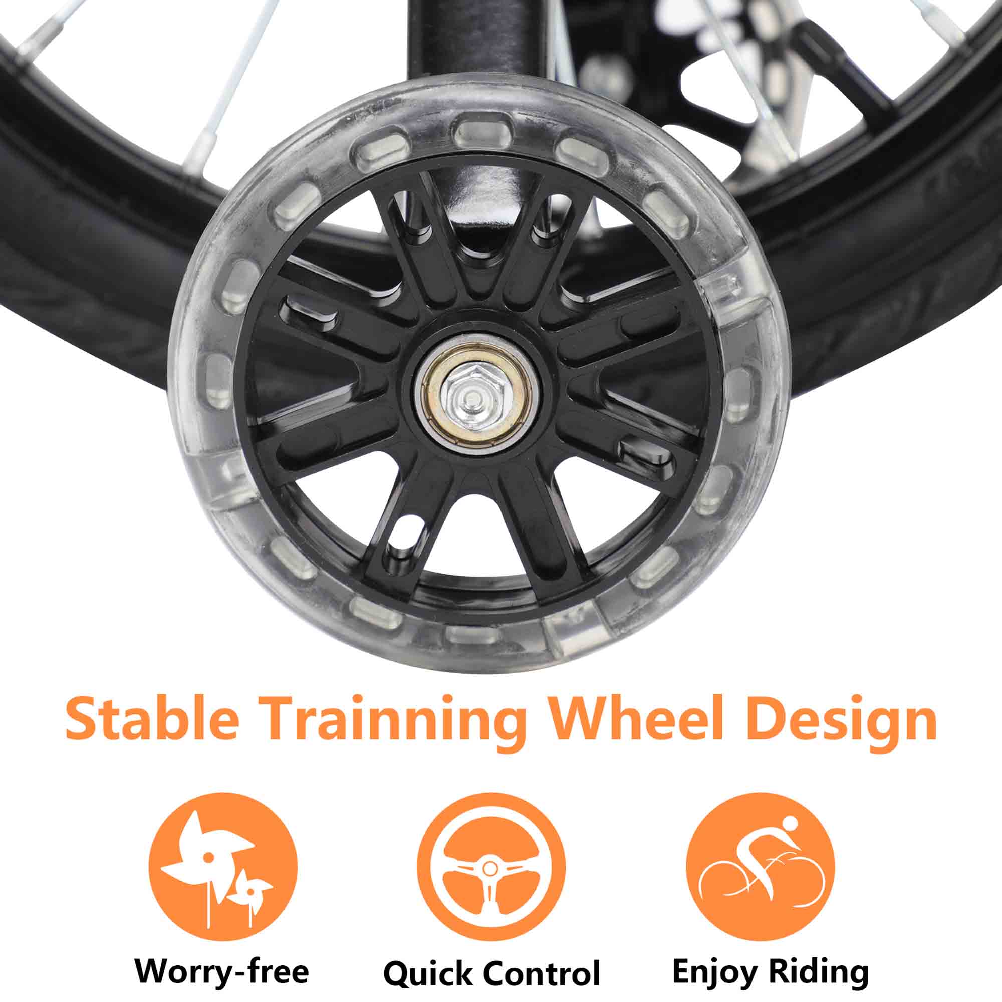16 Inch Bicycle Children's Training Bicycles Kids Bike with Basket Bell Training Wheels & Basket Pink/Red/White - Image 5