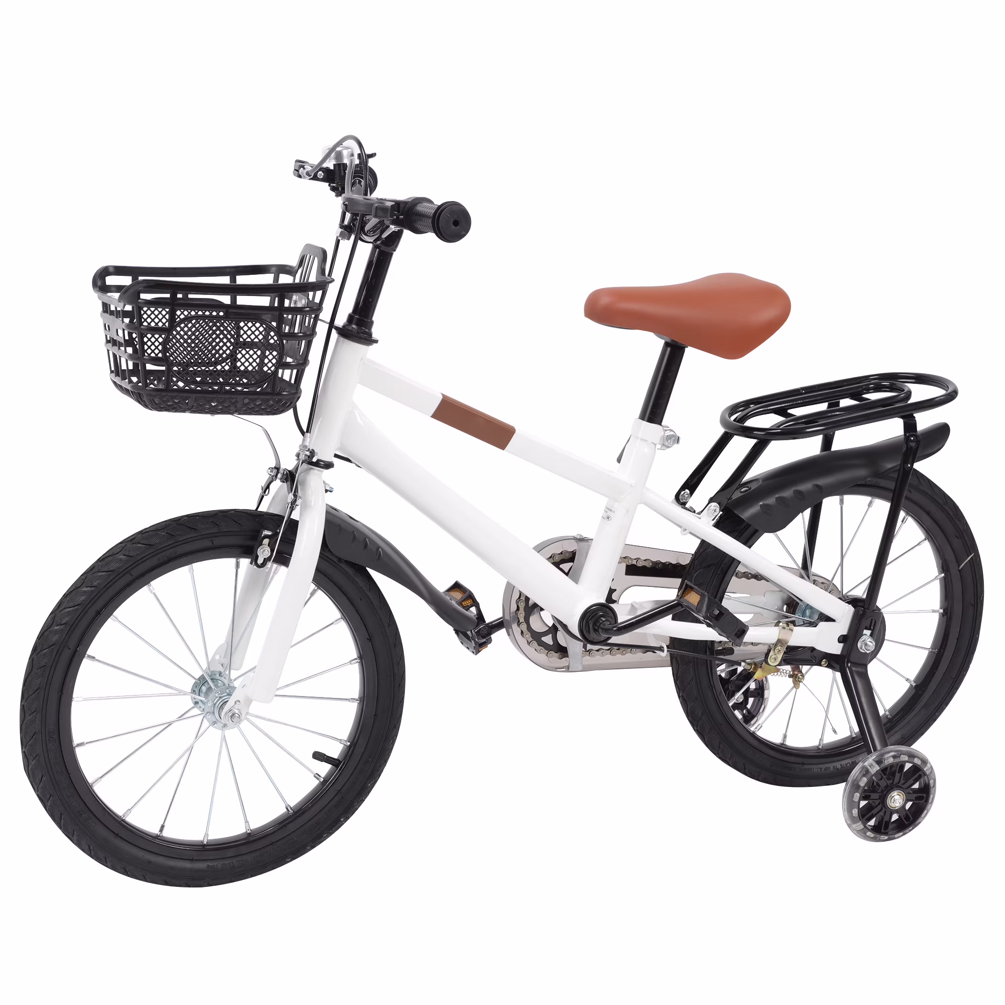 16 Inch Bicycle Children's Training Bicycles Kids Bike with Basket Bell Training Wheels & Basket Pink/Red/White