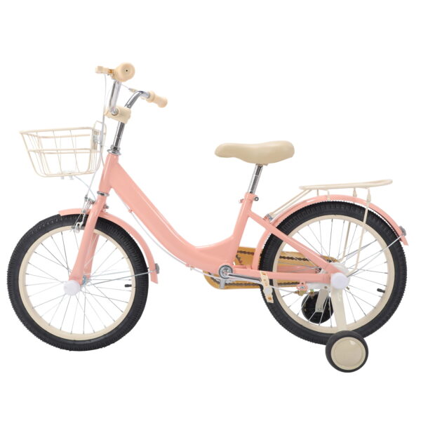 16 Inch Bicycle Children's Training Bicycles Kids Bike with Basket Bell Training Wheels & Basket Pink/Red/White