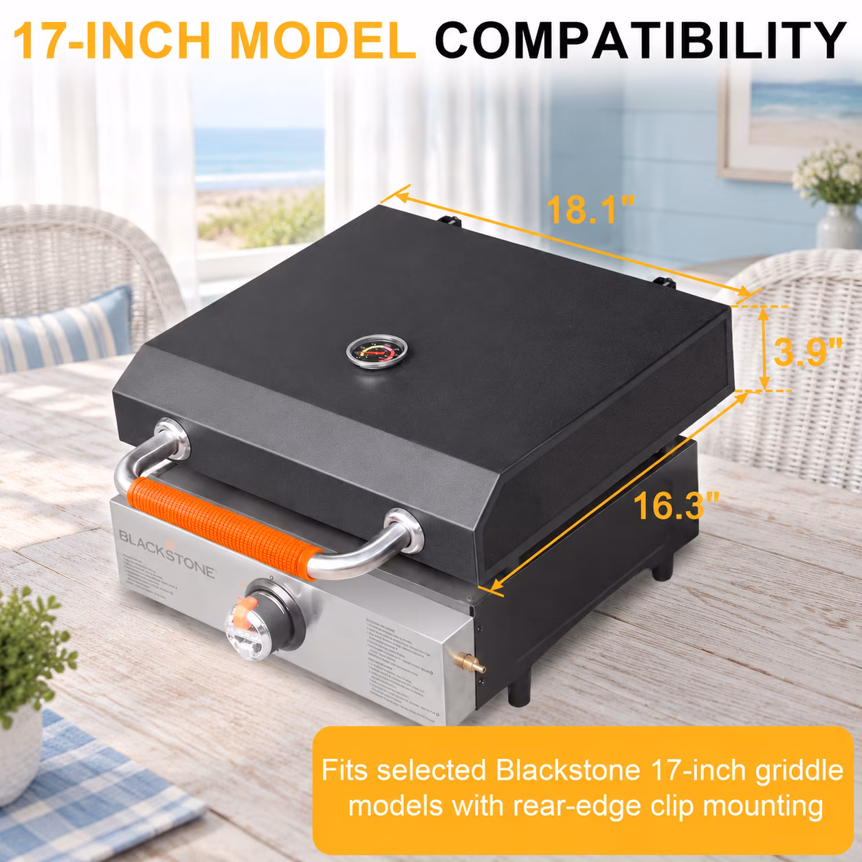 17 Inch Hinged Lid Griddle Hard Cover for Blackstone 17" Griddles - Image 5