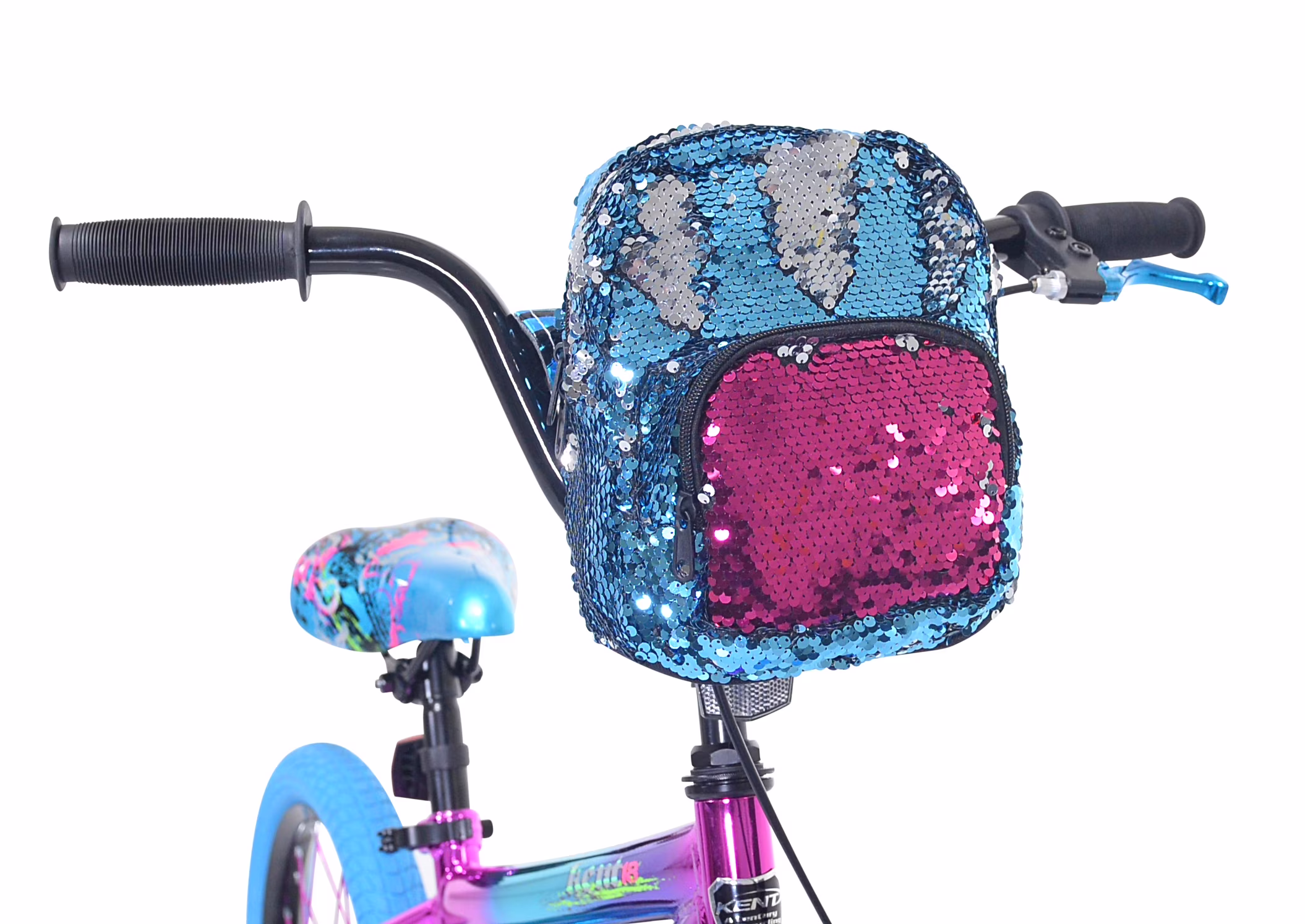 18" Kent Illusion Child Bicycle, 18" Wheels, Child Ages 6-12 Years, Blue/Purple - Image 3