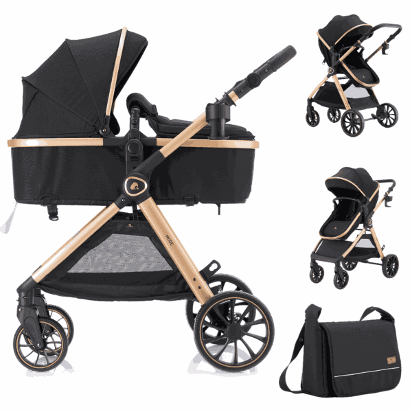 2 in 1 Baby Stroller, Convertible Bassinet Pushchair for Infants and Newborns