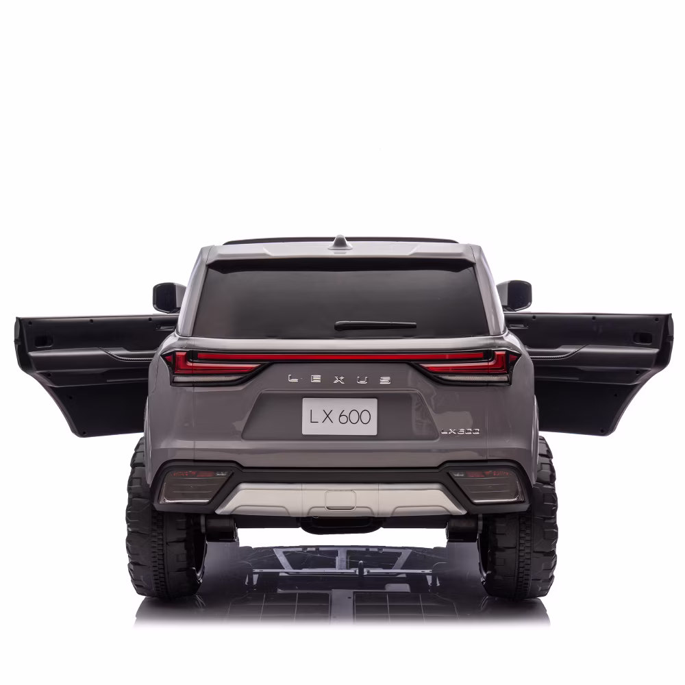 2-Seater Lexus LX600 24V Kids Ride On Electric Car with Remote Control, 4-Wheel Suspension, Bluetooth Music, LED Lights for Ages 3-7 -Gray - Image 3