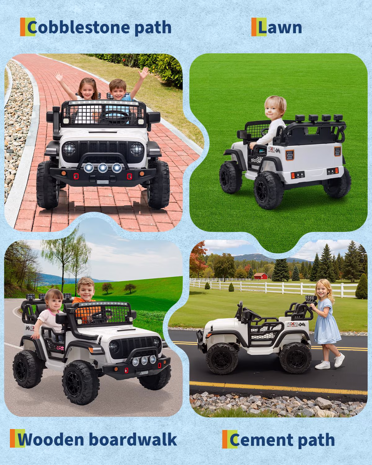 2 Seats Kids Ride on Car with Remote Control, 20" Large Seat for Two 3-8 Years Children, 24V 2x200W Battery Powered Toy Vehicle, Max Speed 4mph with LED Light, Music, Horn, USB Port - Image 5
