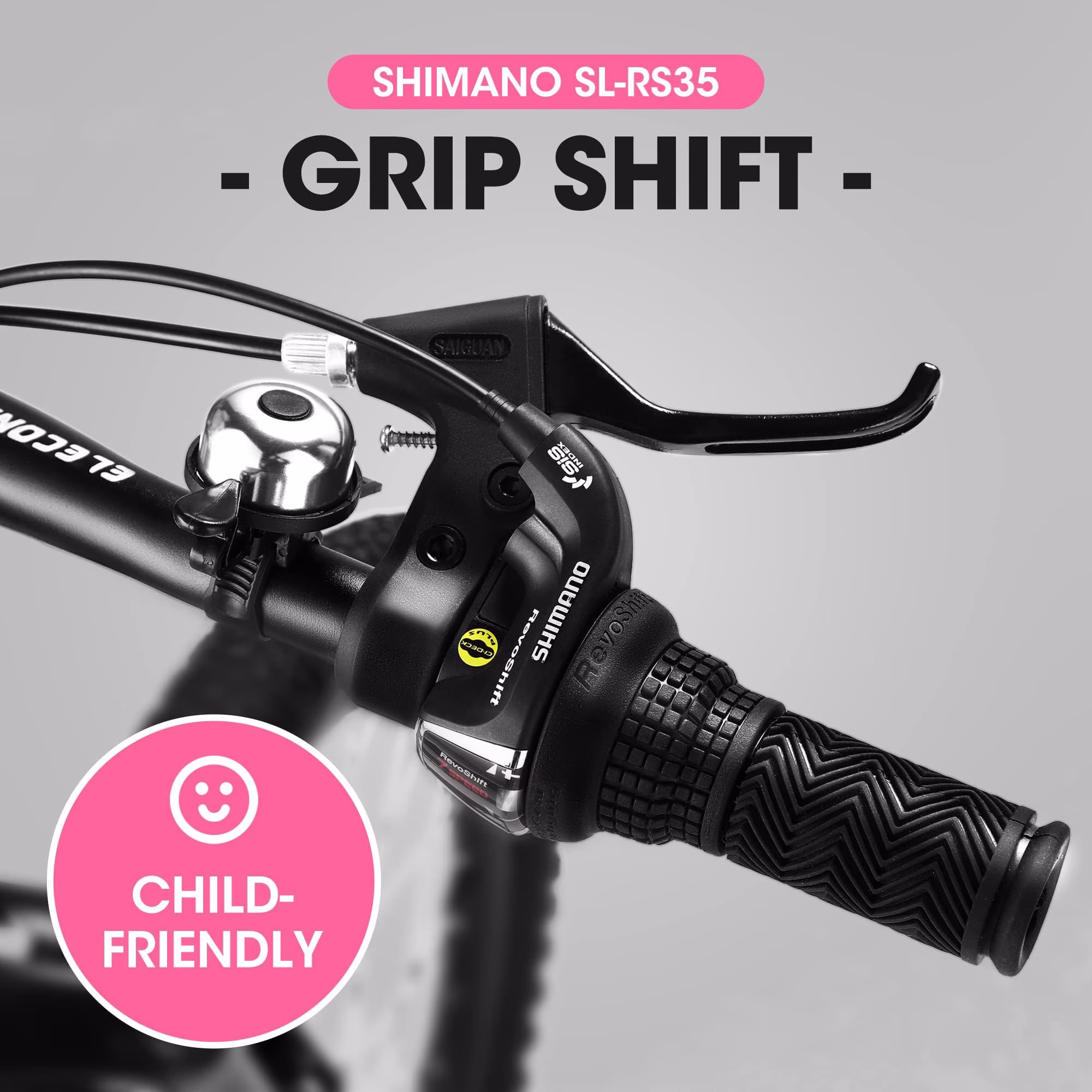 20" Bikes for Kids 6-12, SHINPT kids Mountain Bike, 7 Speed Bikes for 6-12 Year Old Boys and Girls, Big Tire Bike for Birthday Gift, Boys and Girls Mountain Bike with High Steel Frame - Image 4