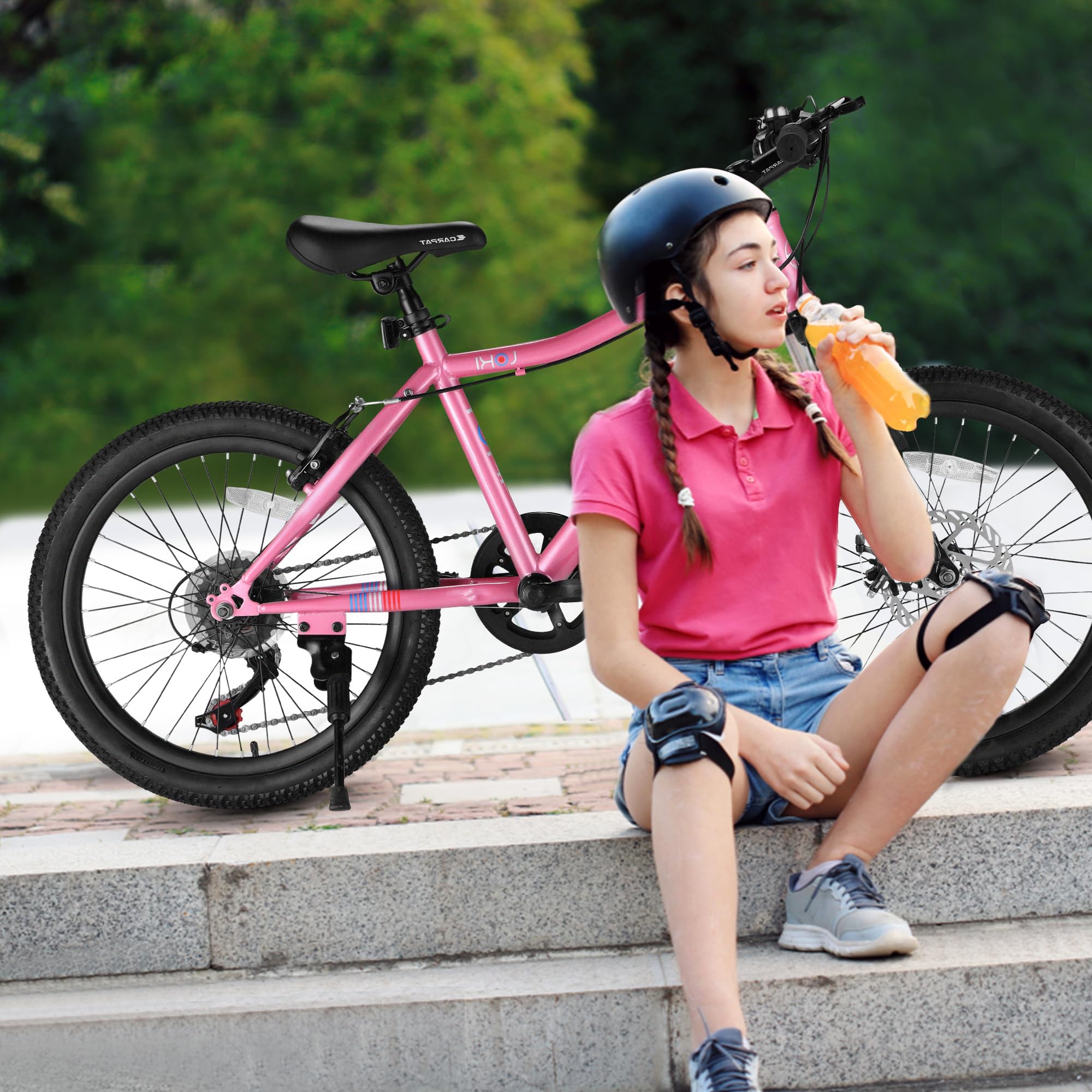 20" Bikes for Kids 6-12, SHINPT kids Mountain Bike, 7 Speed Bikes for 6-12 Year Old Boys and Girls, Big Tire Bike for Birthday Gift, Boys and Girls Mountain Bike with High Steel Frame - Image 3