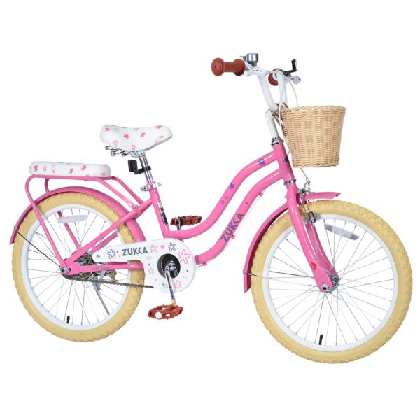 20 Inch Girls Bike for Kids Ages 7-10, Kids Pedal Bicycle with Front Basket, No Training Wheels, Carbon Steel Frame, Multiple Colors for Outdoor Riding
