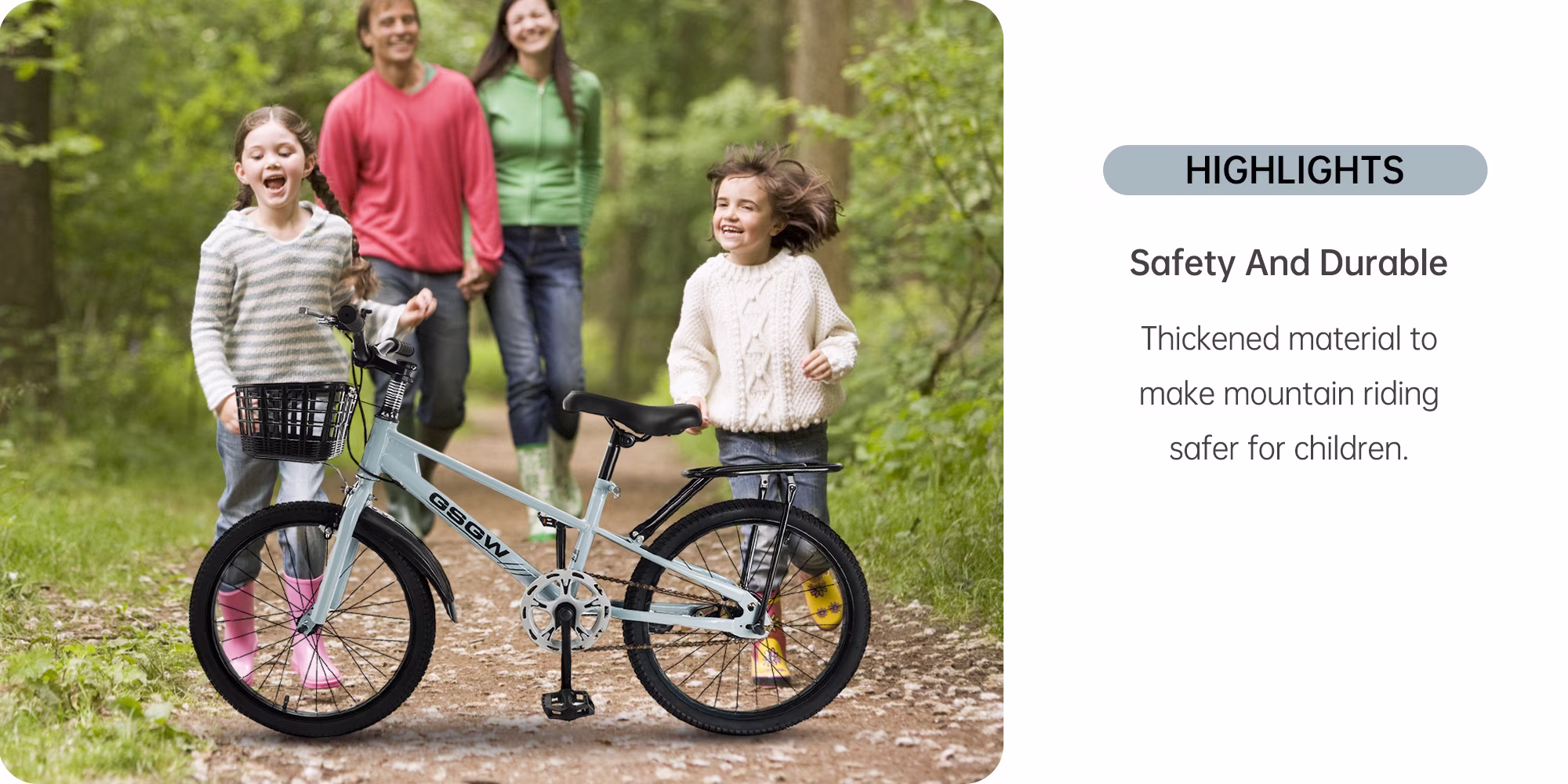 20 Inch Kids Bike, Children's Bicycle For Age 6-12 Years old Girls Boys with Basket, Air Pump and Bike Bag - Image 2
