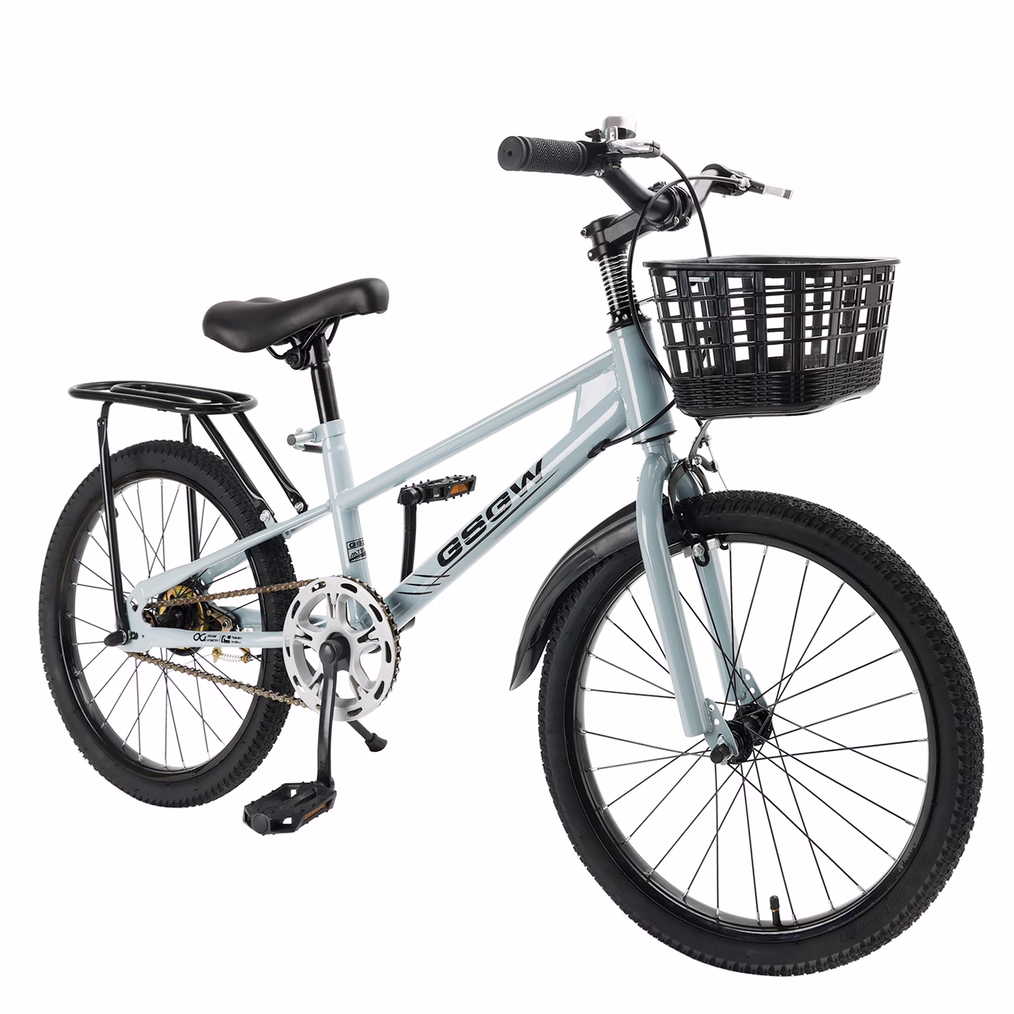 20 Inch Kids Bike, Children's Bicycle For Age 6-12 Years old Girls Boys with Basket, Air Pump and Bike Bag - Image 4