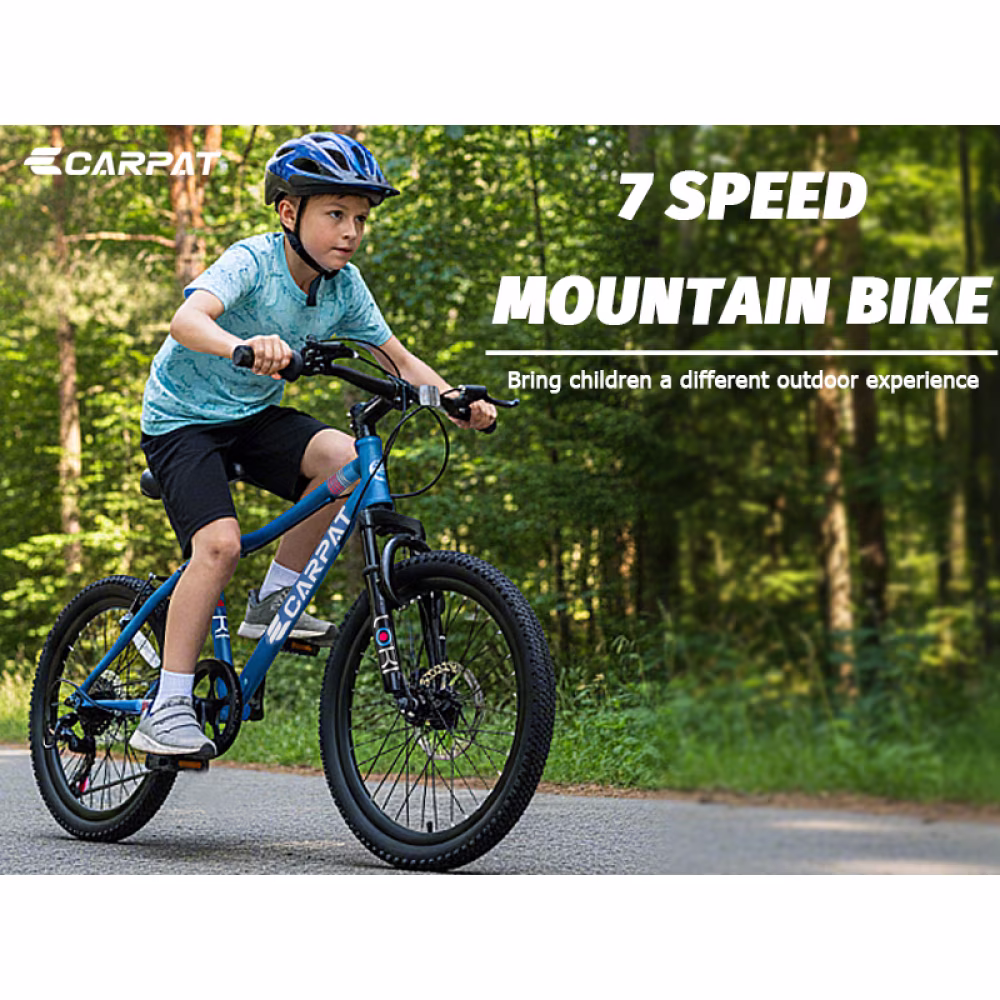 20-Inch Kids Mountain Bike, 7-Speed with Front Suspension and Disc Brake, Ages 6 - Image 2