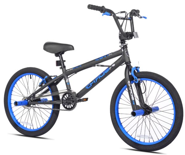 20" Kent Bicycle Chaos Boy's Child Bicycle, Matte Black and Blue