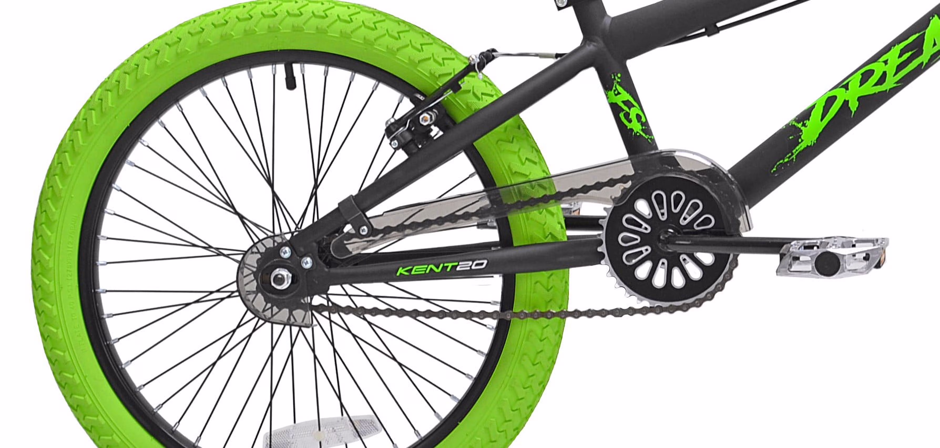 20" Kent Bicycle Dread BMX Bicycle, Fits Rider 4'2"-5", Green/Black, Child, Unisex - Image 5