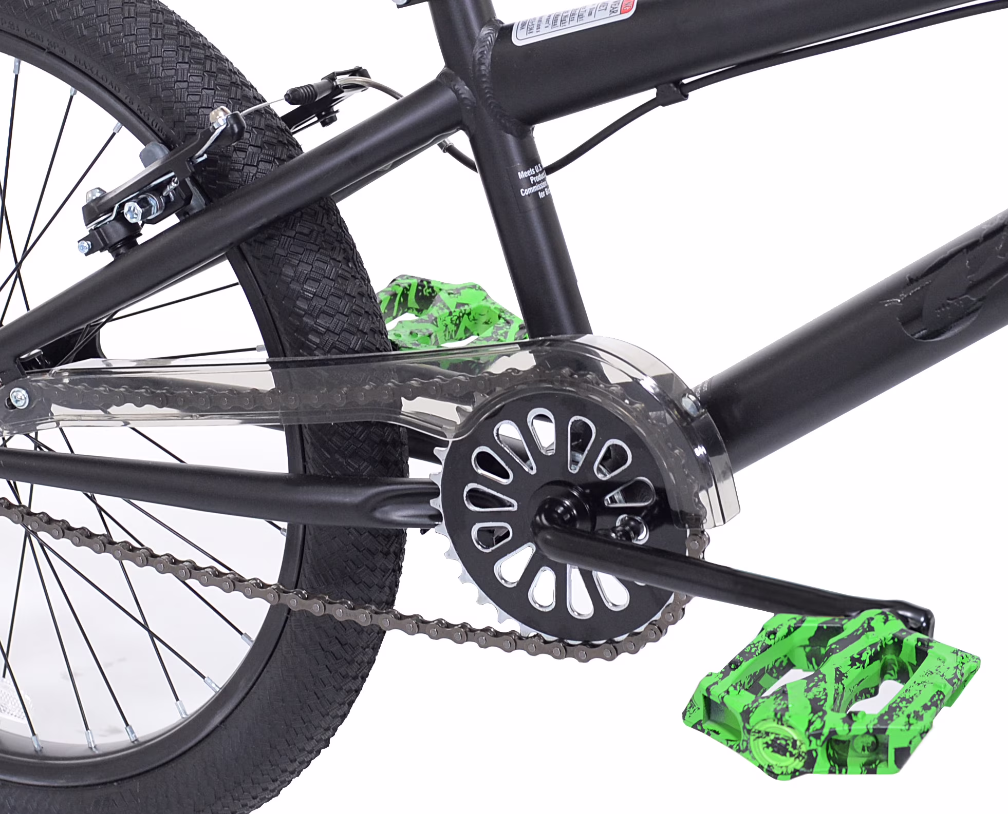 20" Kent Chaos BMX Bicycle, Fits Rider 4'2" - 5', 0", Hydro Dip Matte Black, Child, Unisex - Image 5