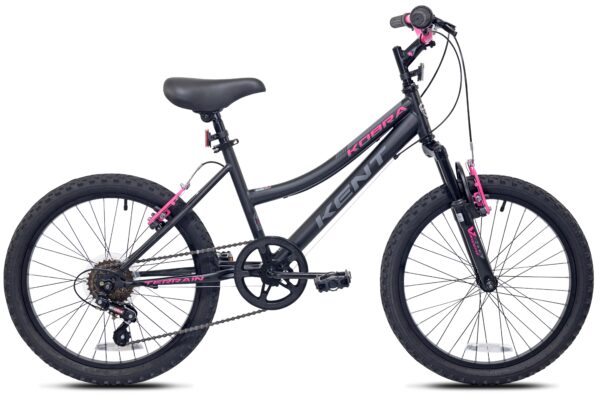 20" Kent Kobra Mountain Bicycle, Fits Rider 4'2" - 5', Black/Pink, Child, Unisex