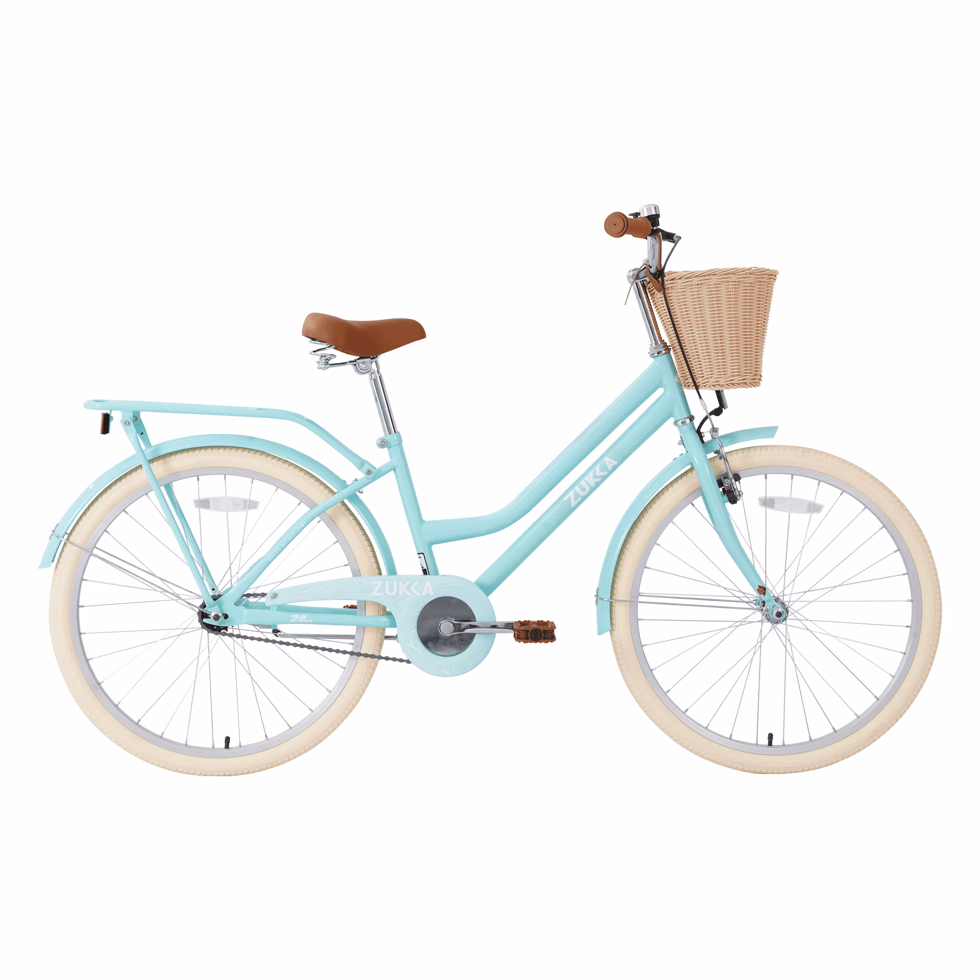 24 Inch Girls Bike for 10+ Years Old Teens, GCC Certified Kids Cruiser Bicycle with Woven Basket, Dual Brakes, Adjustable Seat, 85% Pre-Assembled - Image 3