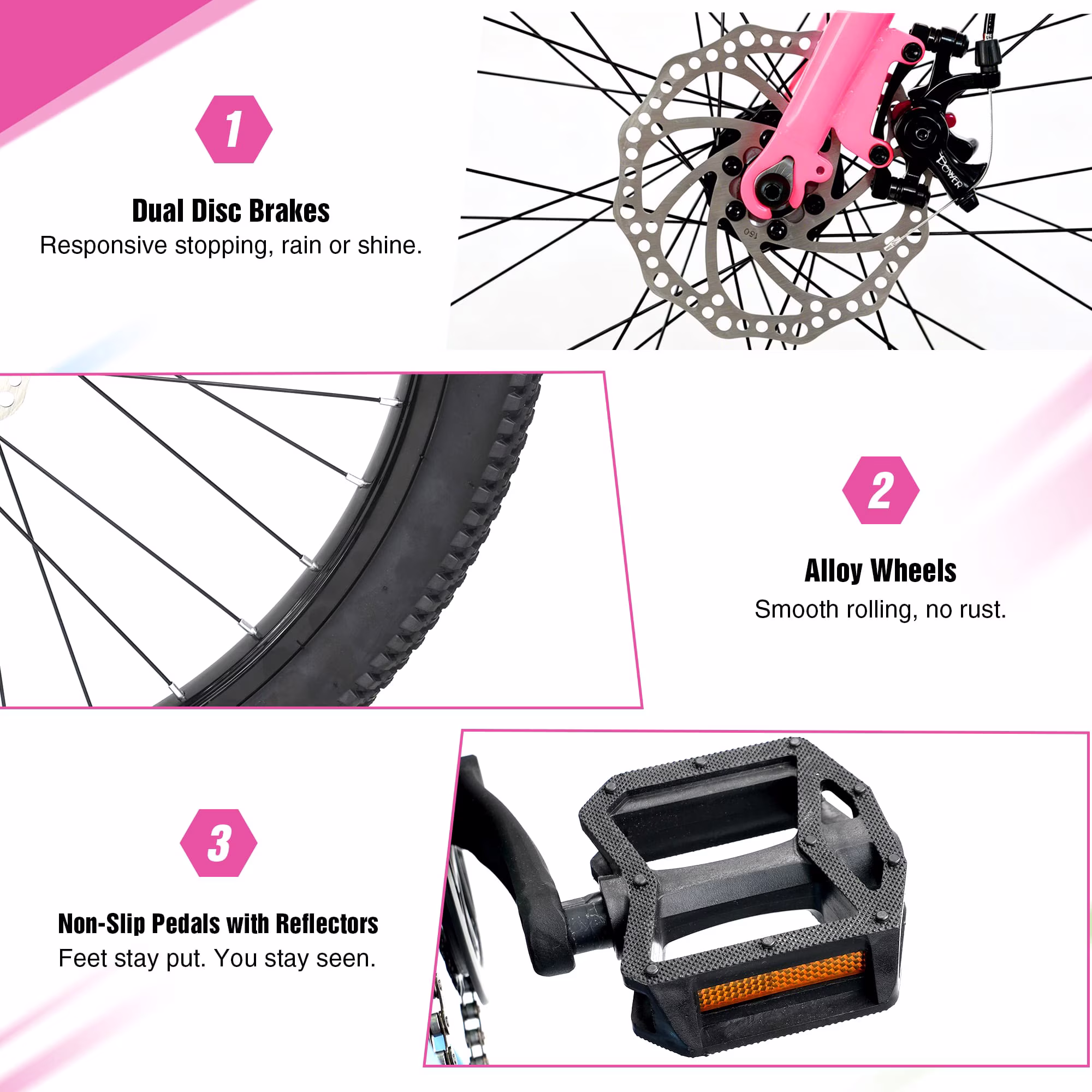 24 Inch Kids Bike for Girls & Boys Ages 10+, Single Speed Teen Bicycle with Dual Disc Brakes, Lightweight Steel Frame, Multiple Colors - Image 3
