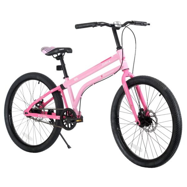 24 Inch Kids Bike for Girls & Boys Ages 10+, Single Speed Teen Bicycle with Dual Disc Brakes, Lightweight Steel Frame, Multiple Colors