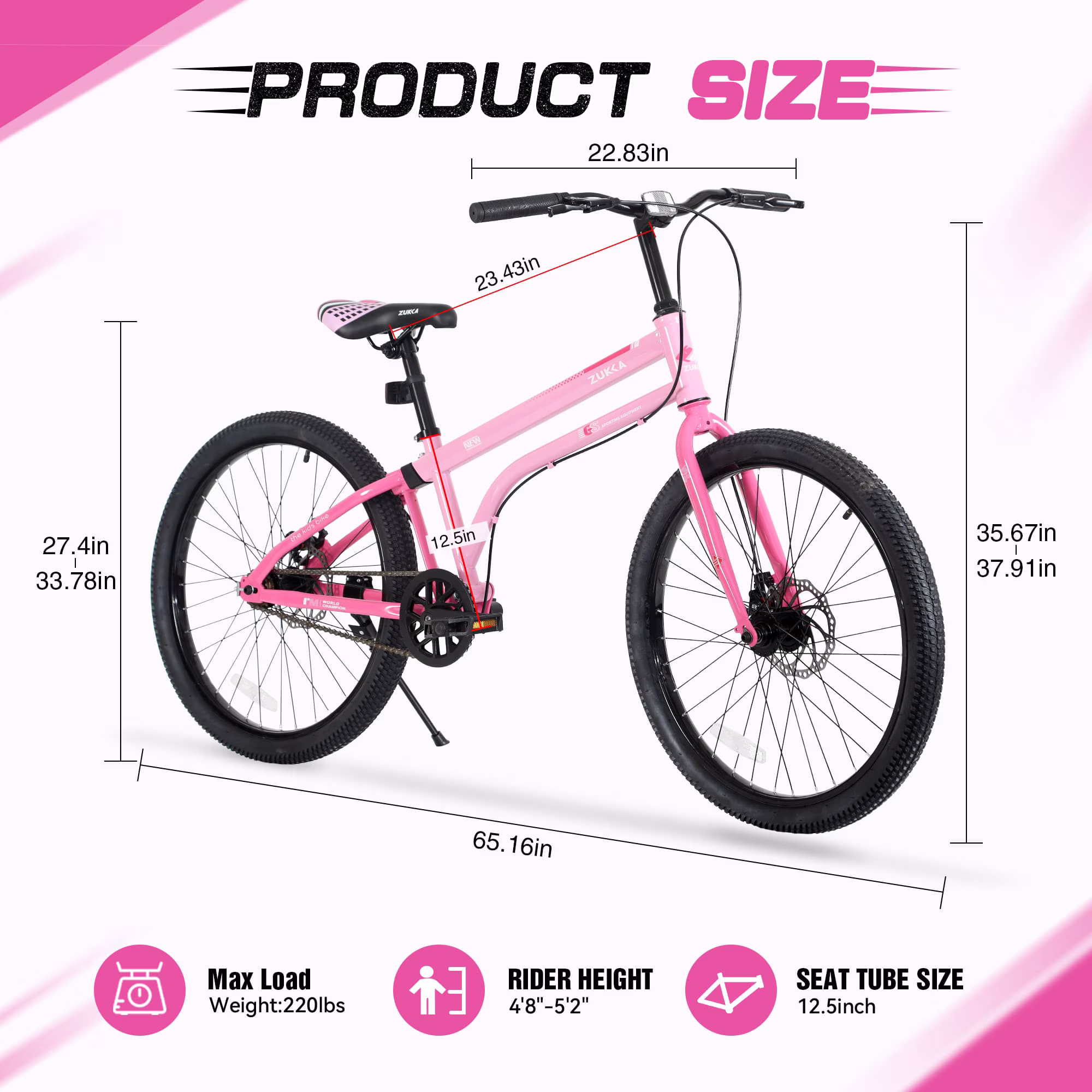 24 Inch Kids Bike for Girls & Boys Ages 10+, Single Speed Teen Bicycle with Dual Disc Brakes, Lightweight Steel Frame, Multiple Colors - Image 5