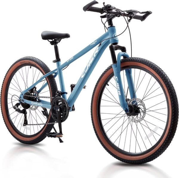 24 inch Kids Mountain Bike, DEYGIA 21 Speed MTB with Internal Cable Routing, Suspension Fork, Dual Disc Brakes - 2.125'' Tires, Easy Assembly