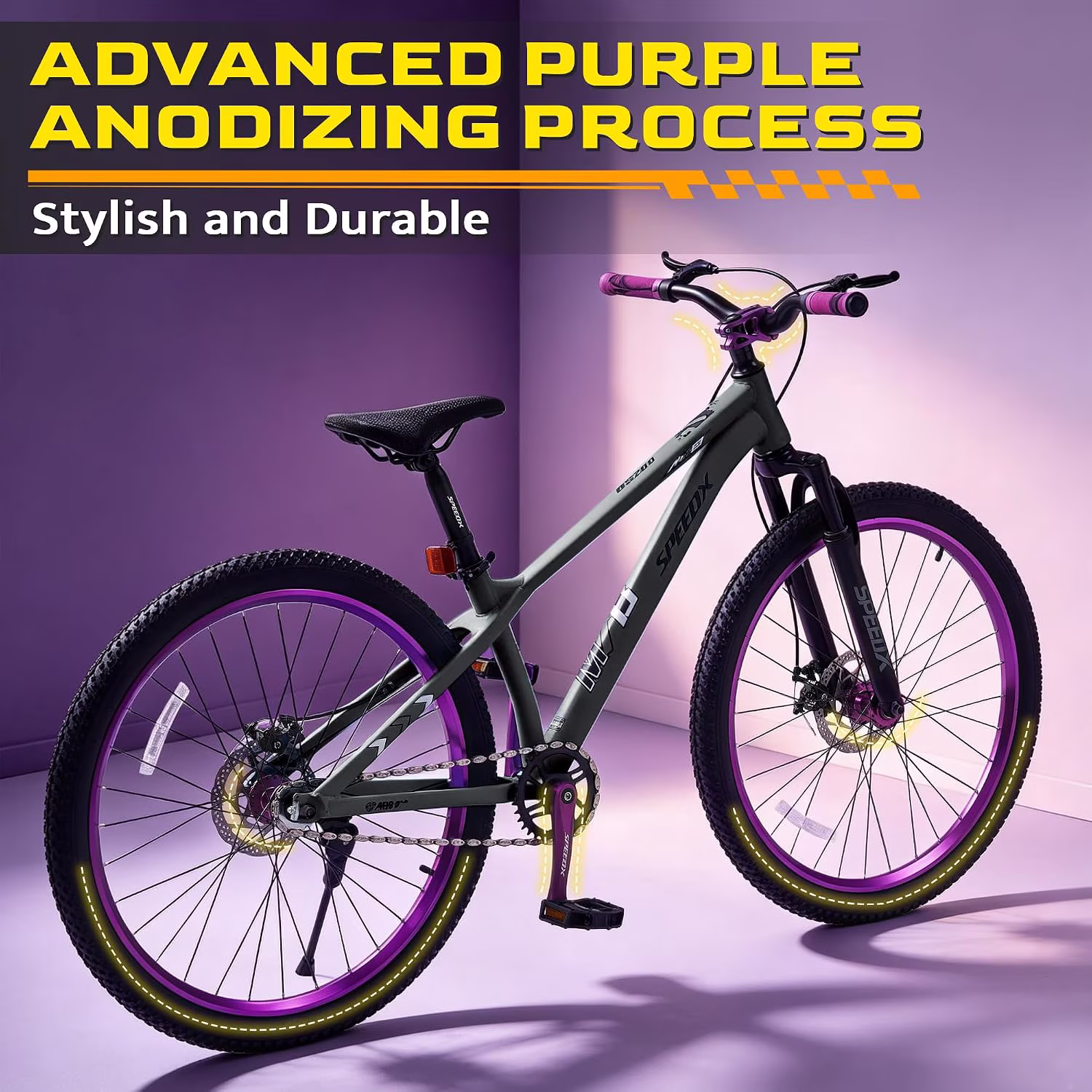 24 Inch Kids Mountain Bike for Boys Girls Ages 6+, NEORIVER 120-Sound Kid Mountain Bicycle with Aluminum Hub, Olive Chain, Front Suspension, Carbon Steel Frame and Dual Disc Brakes - Image 5