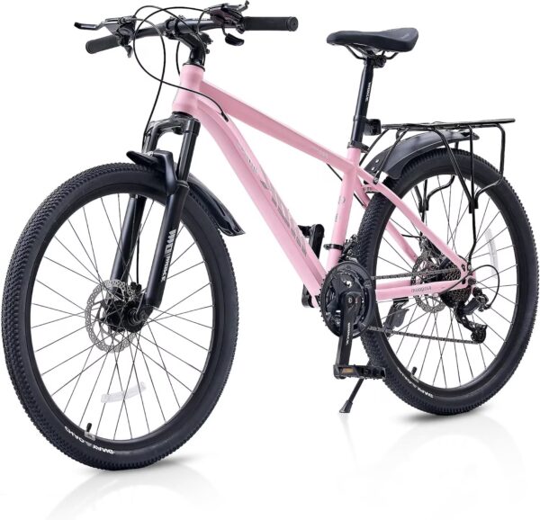 24 Inch Kids Mountain Bike with Rear Rack, DEYGIA 21-Speed Dual Disc Brakes & Suspension Fork, Ages 6
