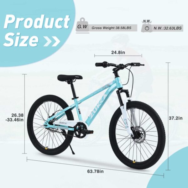 24inch Mountain Bike For Kids Ages 9to12 MTB With Durable Frame Multiple Colors For Boys & Girls