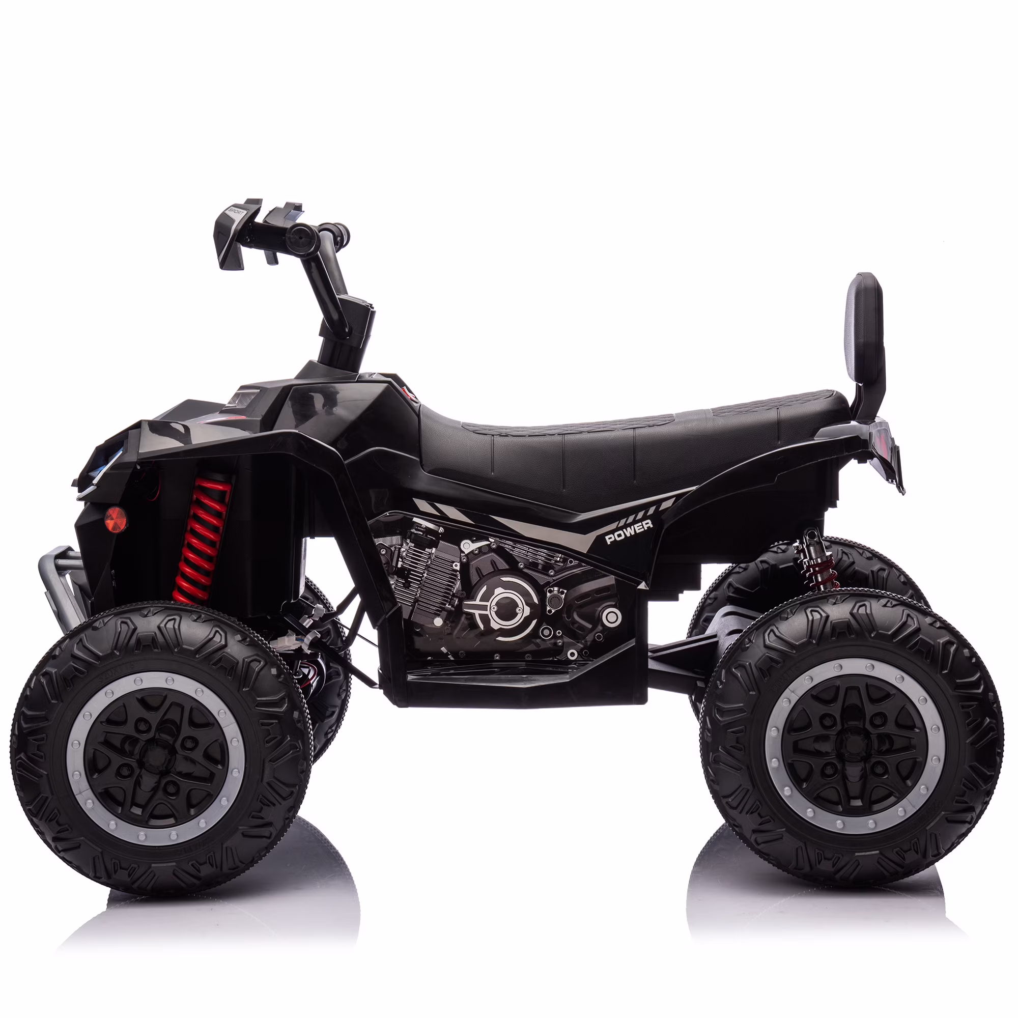 24V 2 Seater 4WD Ride on Toys ATV for Kids 4*200W 4-Wheeler Quad w/ MP3 LED Lights Music, Black - Image 3