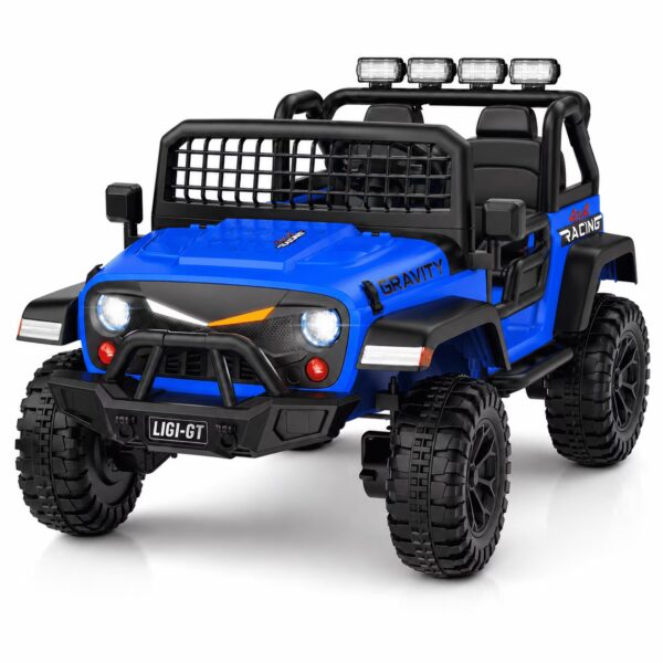 24V 2 Seater Ride On Car for Big Kids, Remote Control, Spring Suspension, LED Lights, Music & Bluetooth, 4WD Electric Vehicle for Kids Ages 3
