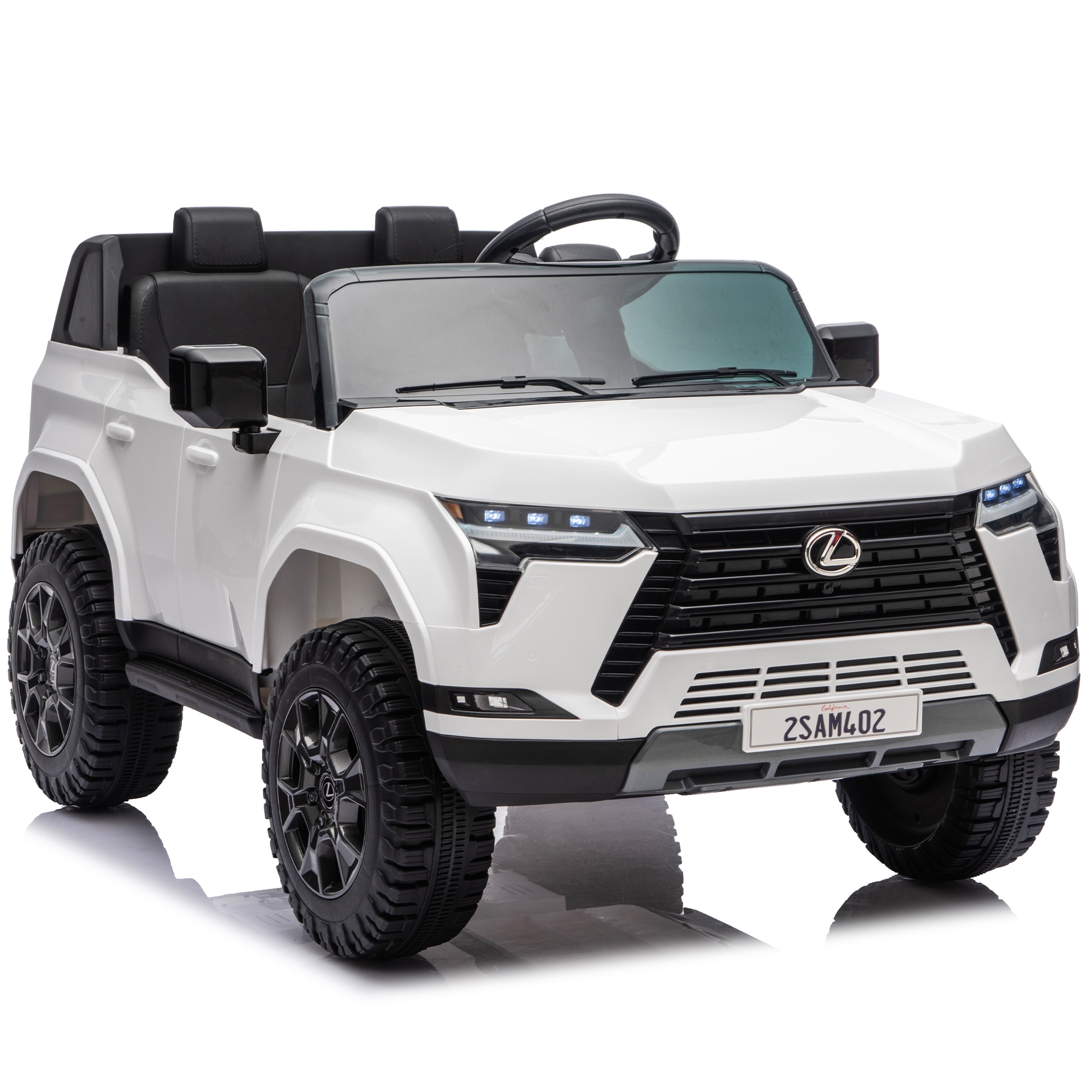 24V 2 Seater Ride on Car, Lexus GX550 Powered Ride on Toys for Big Kids Boys Girls Ages 3-8 Gifts, Electric Ride on Vehicles Kids Car with Remote Control, Bluetooth, Music, MP3 Port, LED Light, White - Image 2