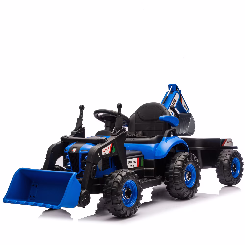 24V 4-in-1 Kids Ride On Tractor with Excavator Dump Truck & Bulldozer, Electric Construction Ride On Toy with Remote Control & 3 Speed, Swivel Seat Bluetooth - Image 5