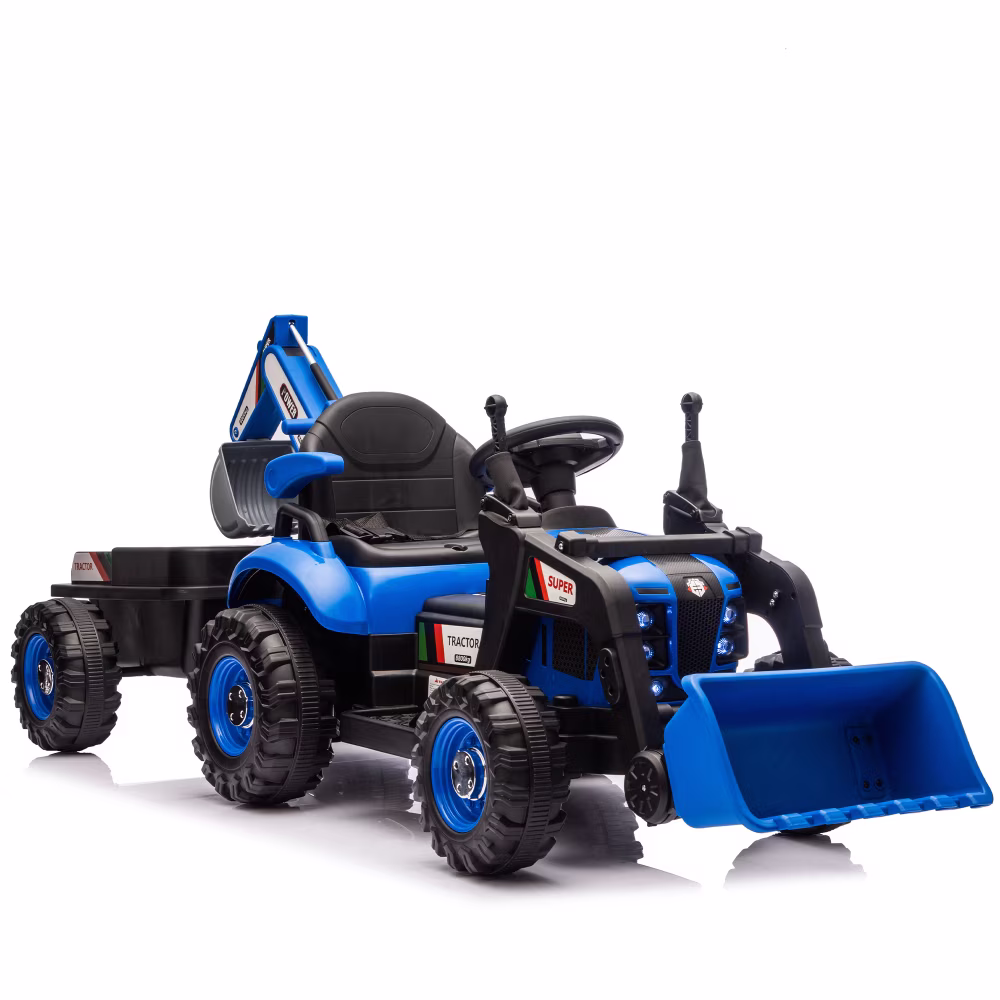 24V 4-in-1 Kids Ride On Tractor with Excavator Dump Truck & Bulldozer, Electric Construction Ride On Toy with Remote Control & 3 Speed, Swivel Seat Bluetooth - Image 3