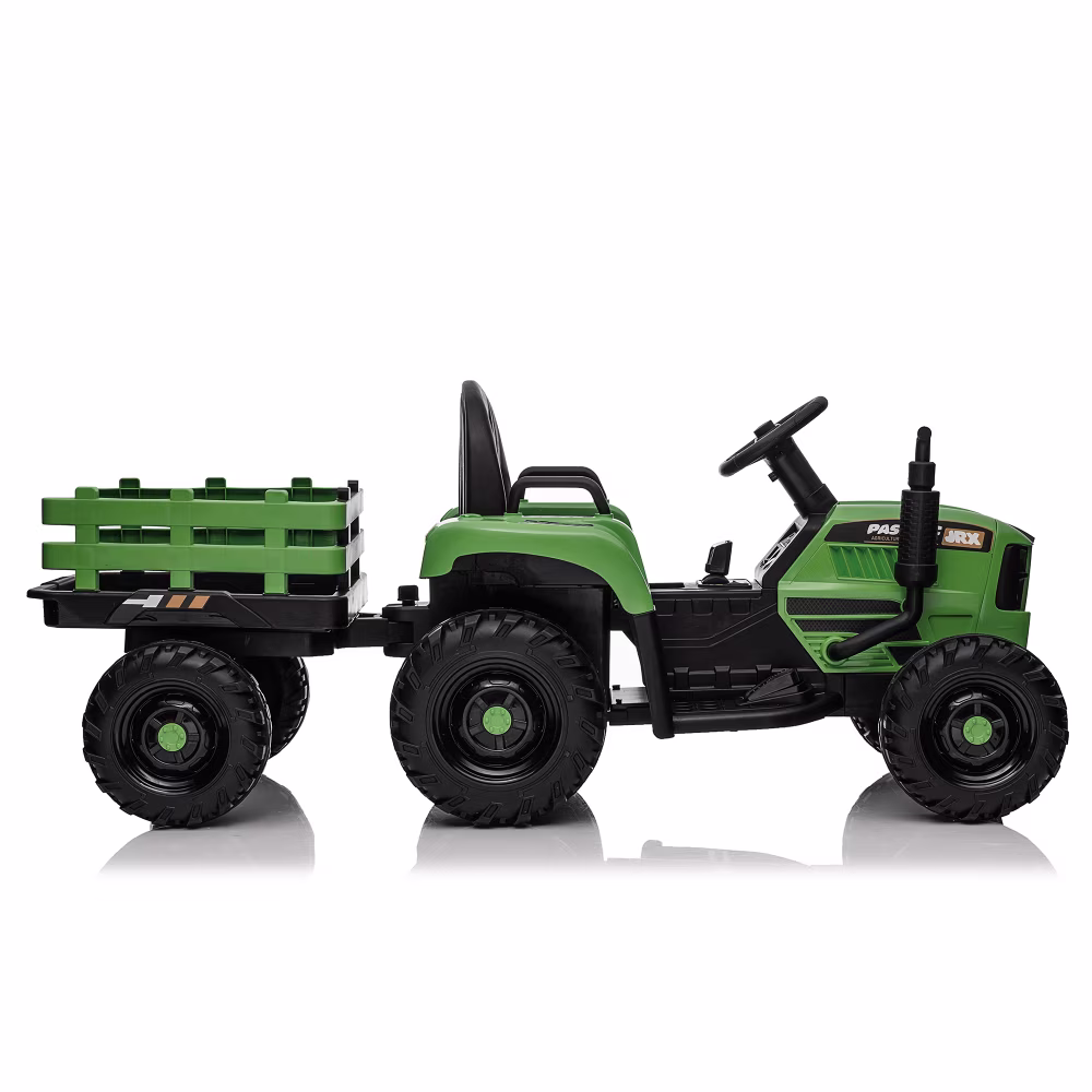 24V 400W Kids Ride On Tractor with Trailer, Electric Tractor Toy with Remote Control & 3 Speed Adjustable, Bluetooth USB LED Lights Ride on Car for 3-8 Years - Image 4