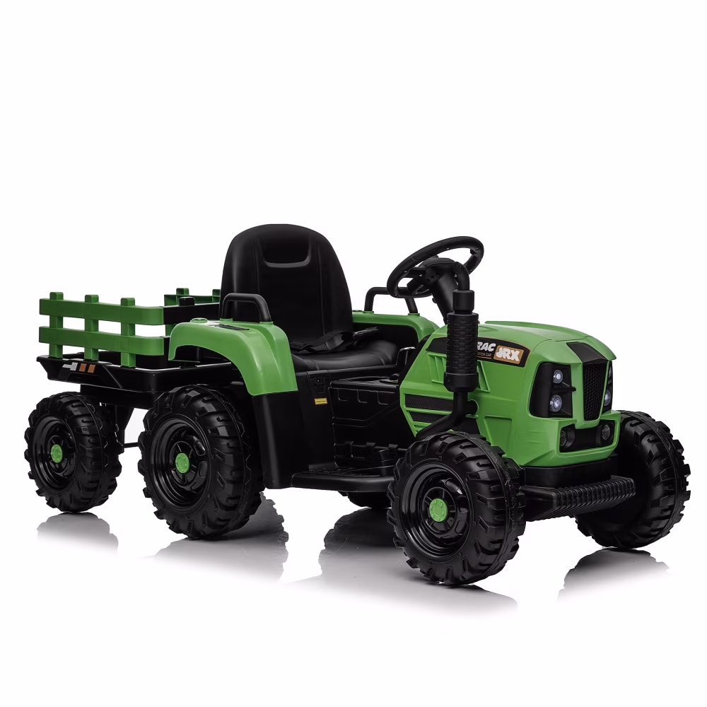 24V 400W Kids Ride On Tractor with Trailer, Electric Tractor Toy with Remote Control & 3 Speed Adjustable, Bluetooth USB LED Lights Ride on Car for 3-8 Years - Image 3
