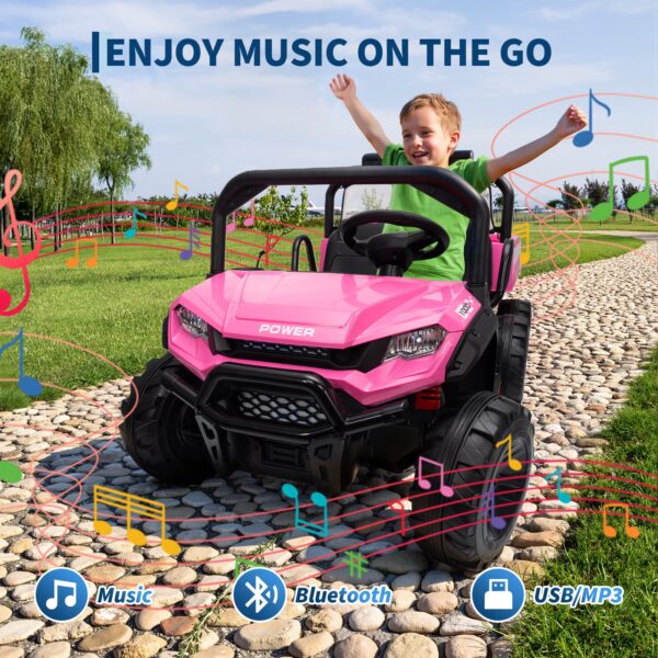 24V 4WD Kids Ride-On Dump Truck with Remote Control, Electric Dump Bed, 3 Speeds, Music, LED Lights, 2-Seater