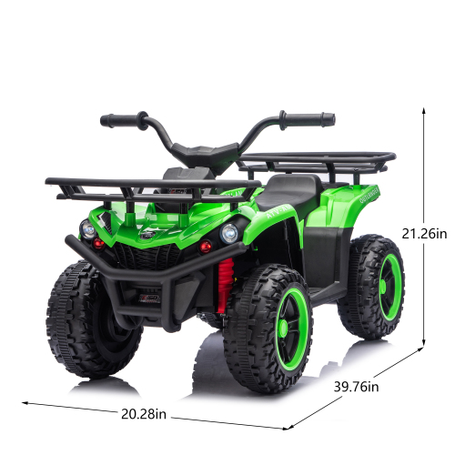 24V 80W Dual Motor Kids Electric ATV, Off-Road Ride-On Car w/ Bluetooth, LED Lights, Anti-Slip Tires, Storage Racks, Power Display, Crash Bars, for Ages 3 - Image 4