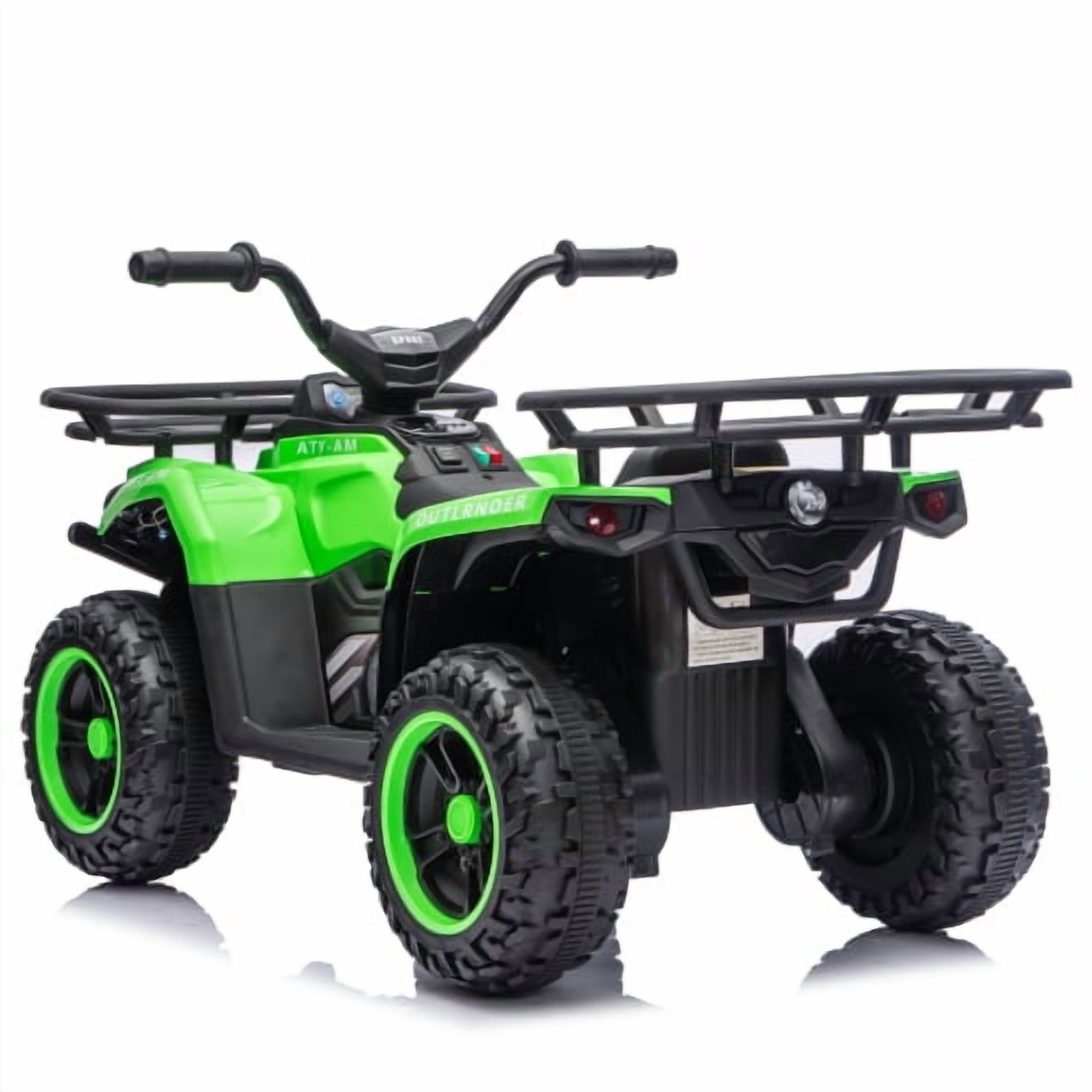 24V 80W Dual Motor Kids Electric ATV, Off-Road Ride-On Car w/ Bluetooth, LED Lights, Anti-Slip Tires, Storage Racks, Power Display, Crash Bars, for Ages 3 - Image 3