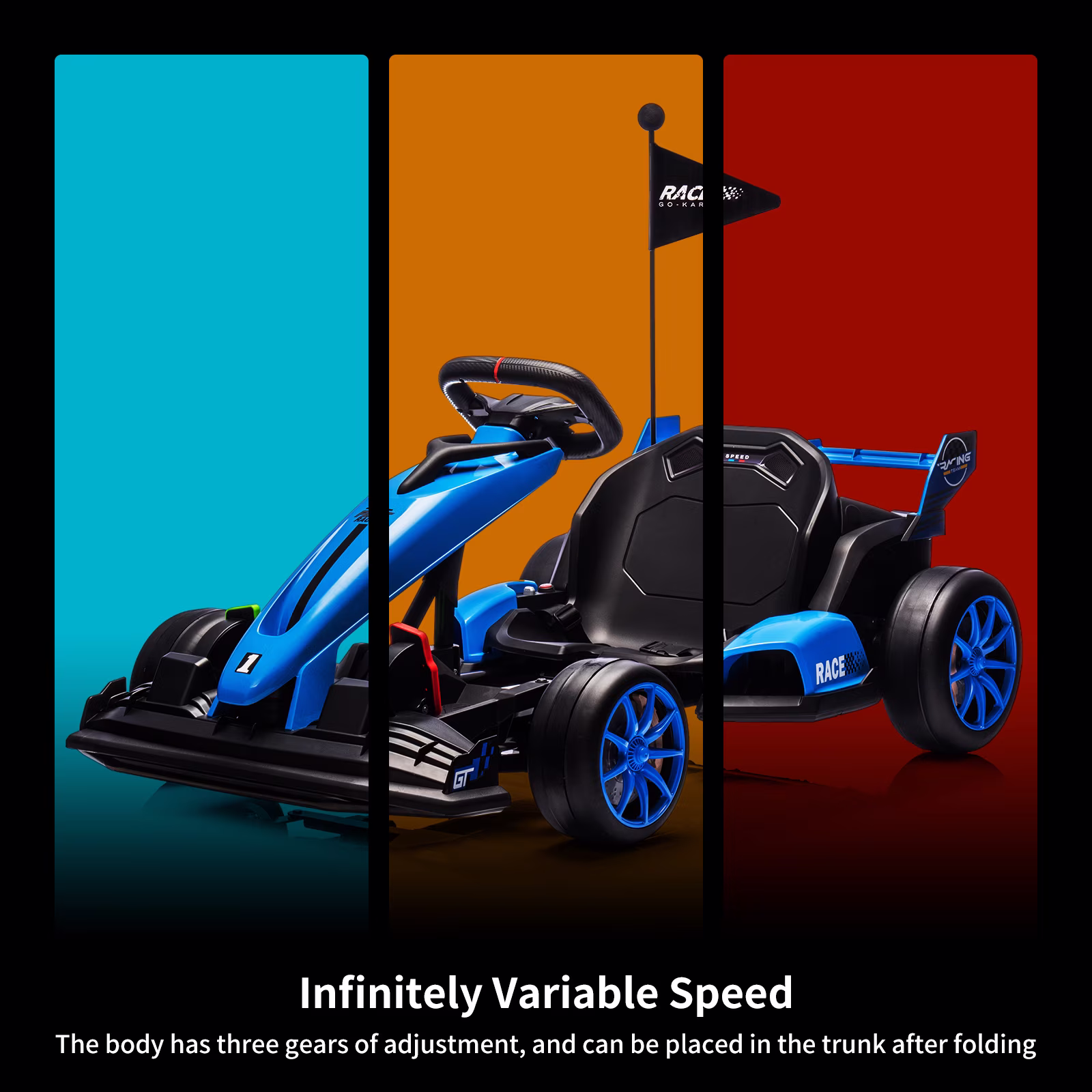 24V Electric Go Kart for Kids, Electric Drift Kart Outdoor Race Car, Ride on Toy Drifting Car with 2x200w Motors, 7.5 Mph Speed, Length Adjustment - Image 2