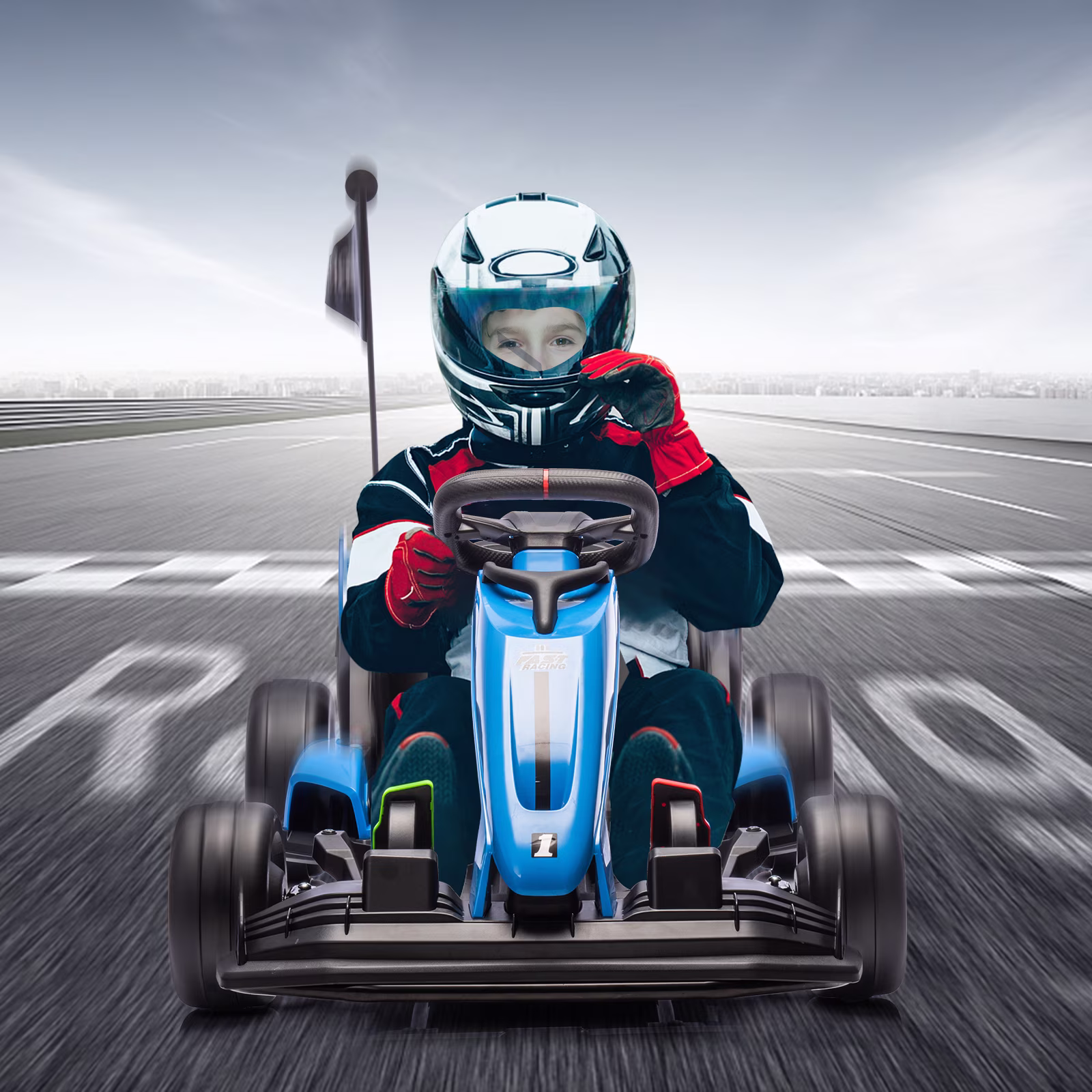 24V Electric Go Kart for Kids, Electric Drift Kart Outdoor Race Car, Ride on Toy Drifting Car with 2x200w Motors, 7.5 Mph Speed, Length Adjustment - Image 5