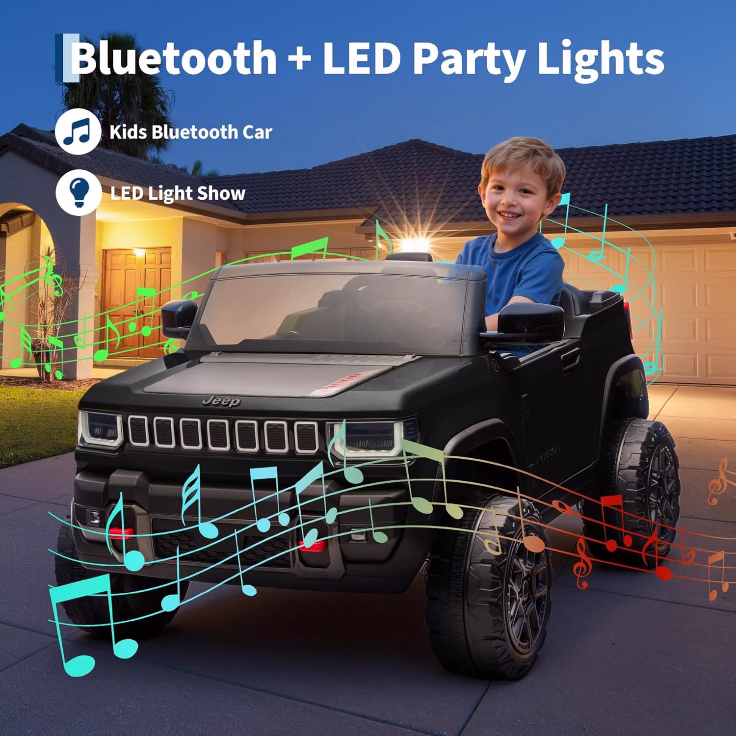 24V Electric Ride-On Car for Kids Ages 3-8 – Battery Powered Toy Vehicle with Parental Remote, 3 Speeds, LED Lights, Wireless Connection Music, Gradual Start - Image 5