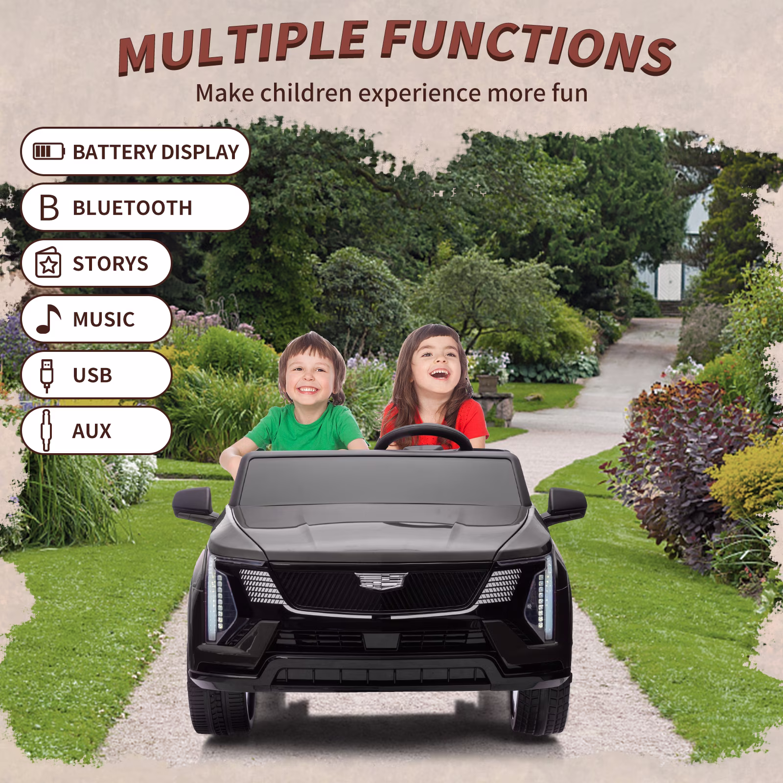 24V Licensed luxury car 2-Seater Electric Ride-On Car for Kids – Battery Powered – Parental Remote Control – 4-Wheel Suspension – Smooth Start – LED Lights – MP3 Music – Gift for Boys & Girls –Black - Image 3