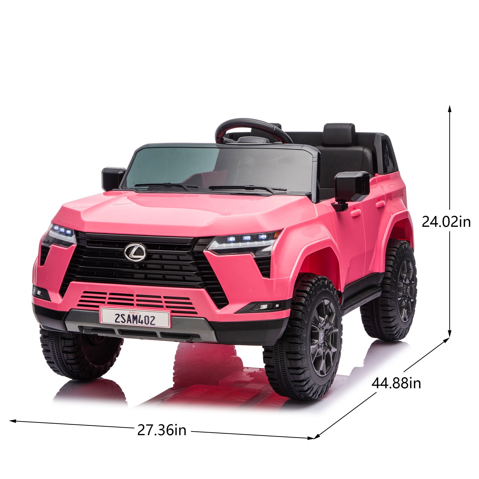 24V Powered Ride on Toys, Lexus GX550 2 Seater Ride on Cars with Remote Control, 4 Wheel Suspension, LED lights, Bluetooth/MP3 Music, Electric Car for Kids Aged 3-6, Pink - Image 4