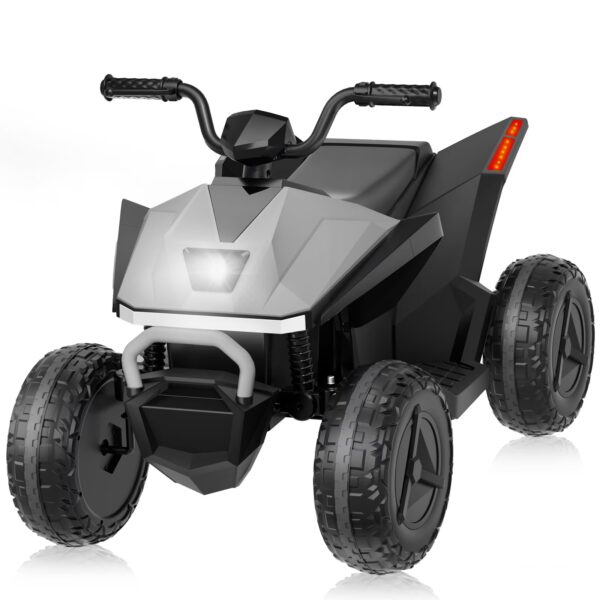 24V Ride on ATV Toys, 4WD Kids ATV 4-Wheeler for Big Kids with 2 Seater, Electric Quad 400W Motor,Gray