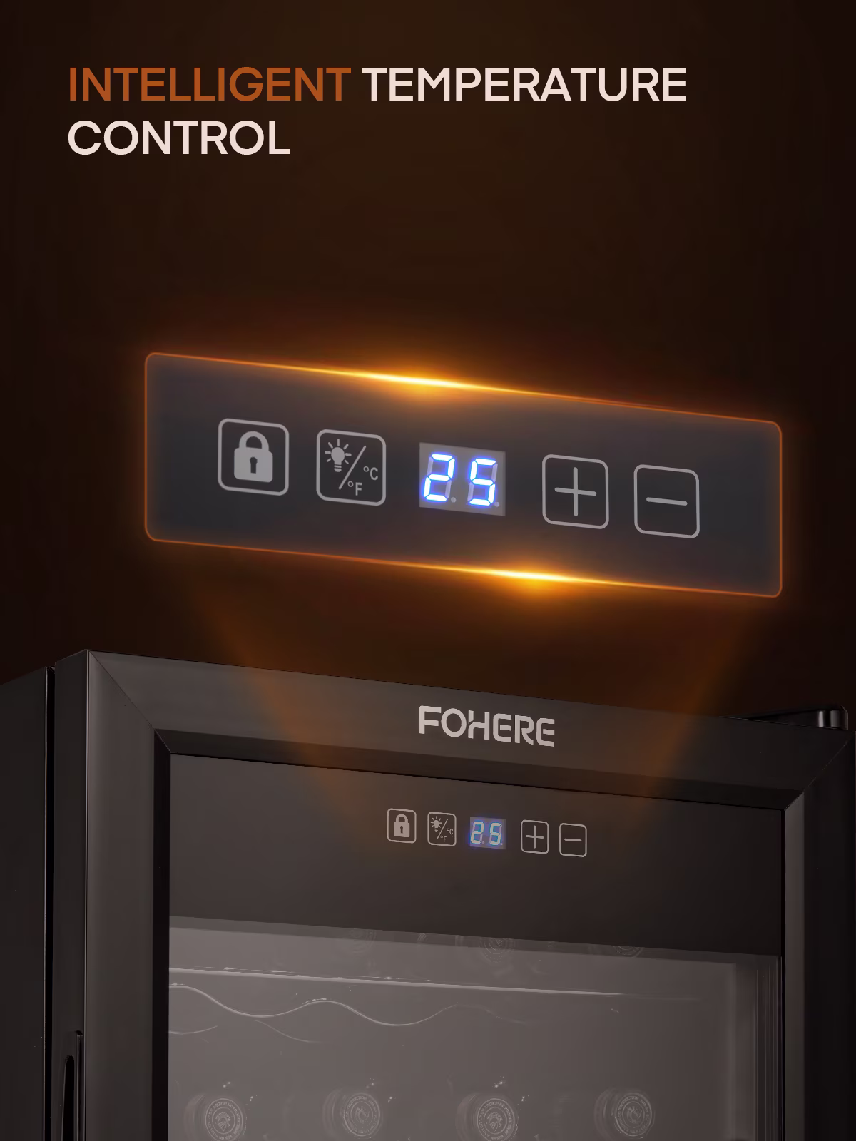 28 Bottles Freestanding Wine Cellar, Wine Fridge with Digital Temperature Control - Image 4