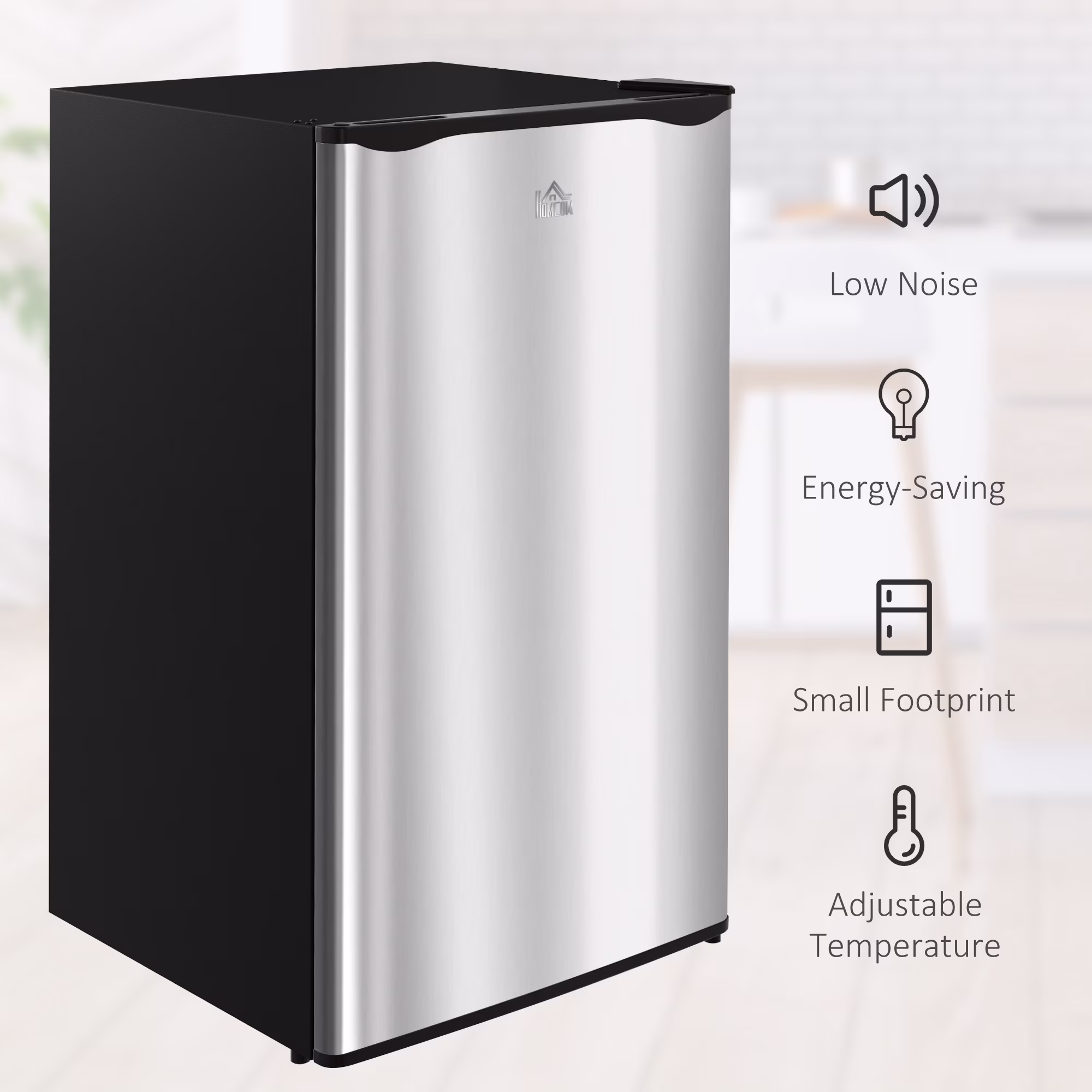 3.2 Cu.Ft Mini Fridge with Freezer, Compact Refrigerator, Silver - Image 5