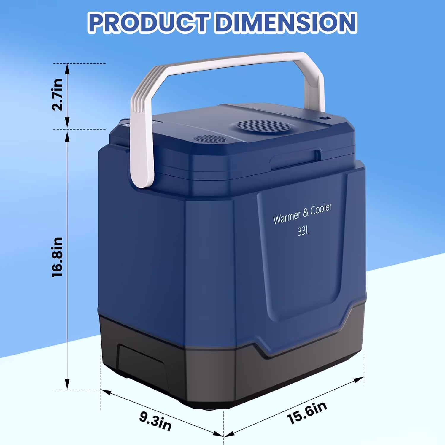 35 Quart (33 L) Electric Cooler & Warmer, Portable Car Refrigerator With Automatic Locking Handle, 12V Car Cooler for Vehicle & 110V AC Home Power Cord, Plug In Coolers - Image 2