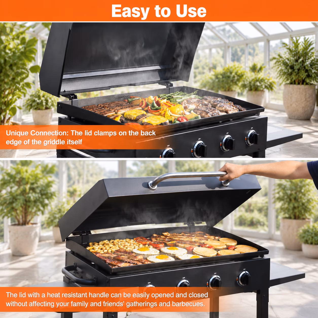 36-inch Grill Cover with Hinged Hood for Blackstone Griddles - Image 5