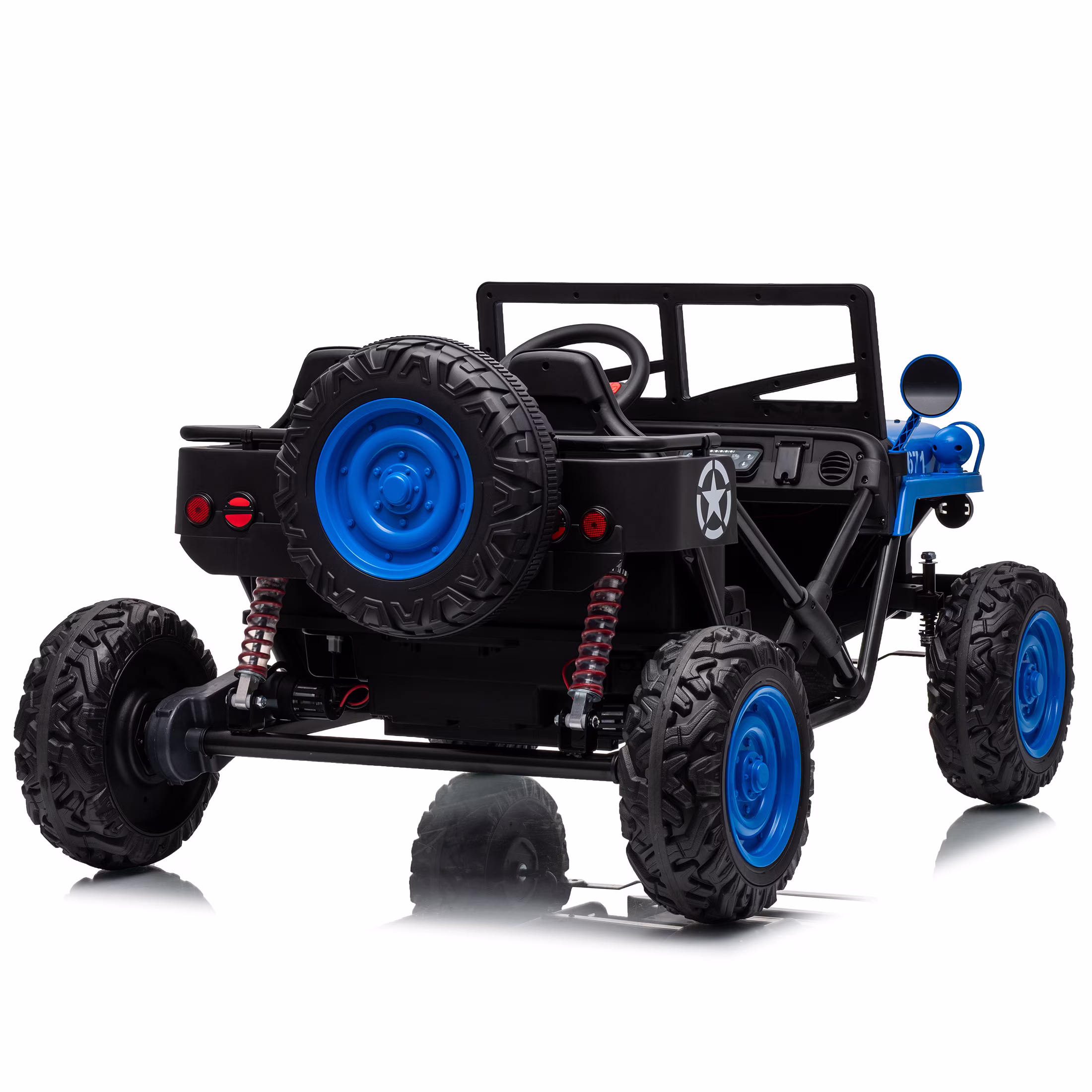 36V 2 Seater Kids Ride On Toys w/EVA Tire, Joyracer 600W Power Car Wheels with Metal Frame, Bluetooth, and 4-Wheel Suspension, Up to 9 MPH, Blue - Image 5