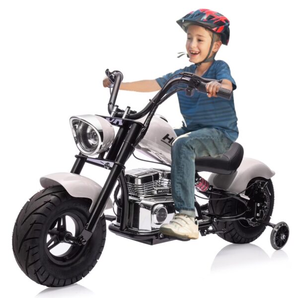 36V Electric Off-Road Motorcycle for Teens, 350W Brushless Motor, 16.5 MPH High-Speed Dirt Bike With Spring Suspension, LED Lights, Leather Seat & Max 176 Lbs Load