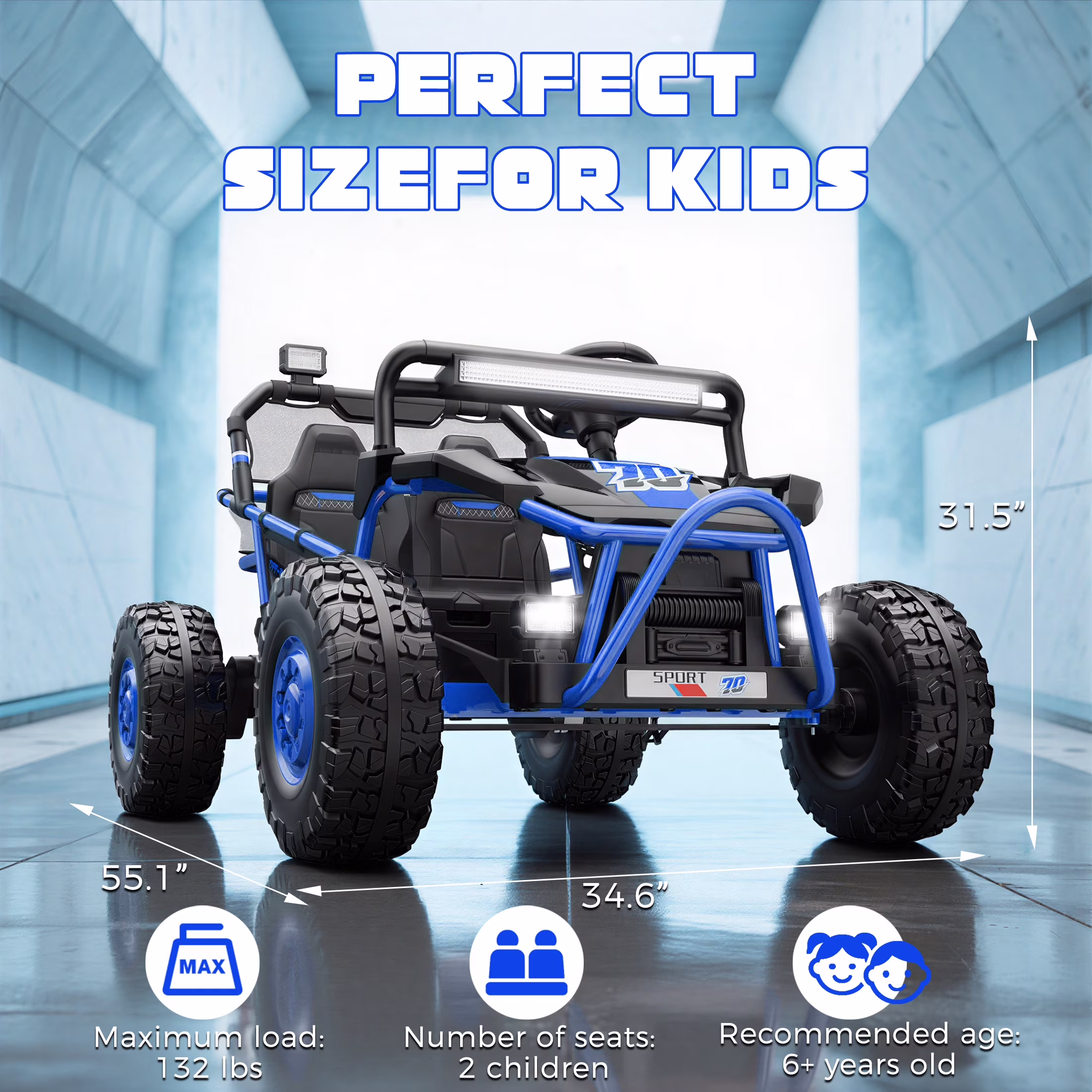 36V Electric Ride On Car for Big Kids, 2 Seater 36V Powered Electric Ride On Toy w/Rear Wheel Spring Suspension, Bluetooth, Music, Max 8.7 MPH, Kids Electric Vehicle for Boys Girls Ages 6+ - Image 3